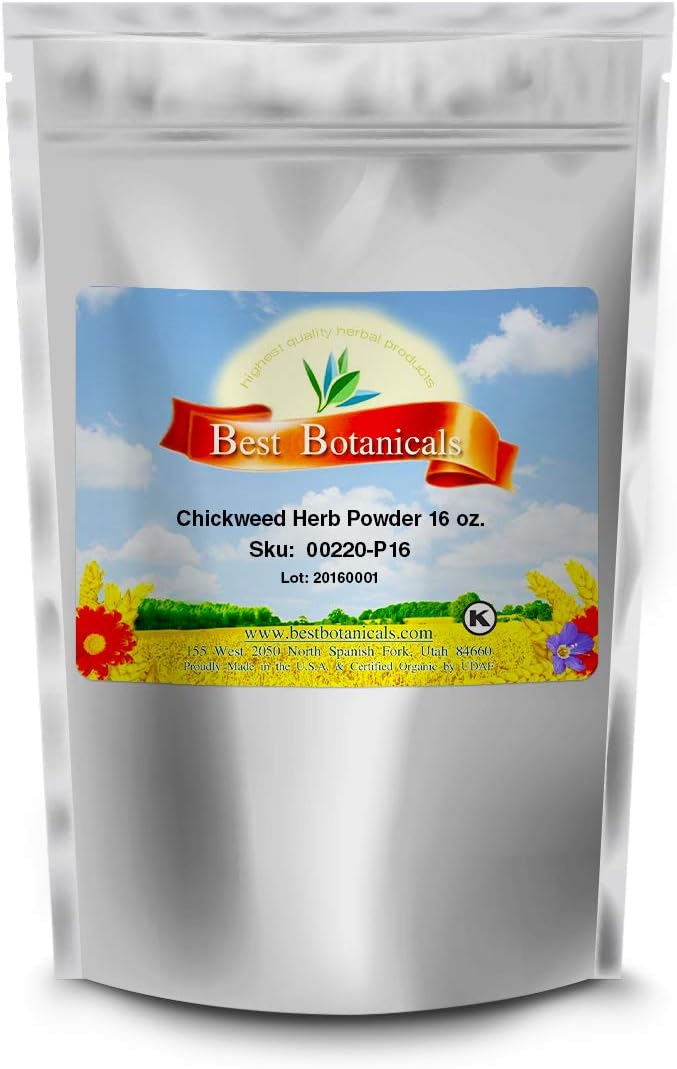 Organic Chickweed Herb Powder - 16 oz - Premium Quality Botanicals