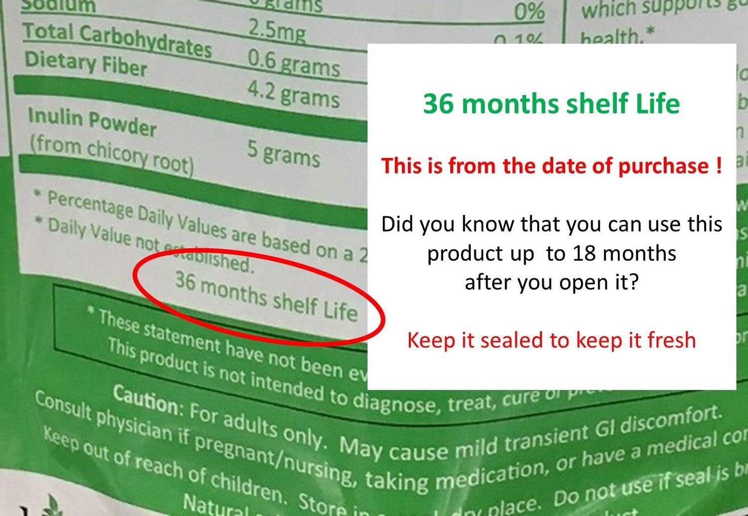 Organic Chicory Root Inulin Powder - Soluble Fiber Prebiotic for Gut Health, Calcium Absorption, Friendly Bacteria, 8oz