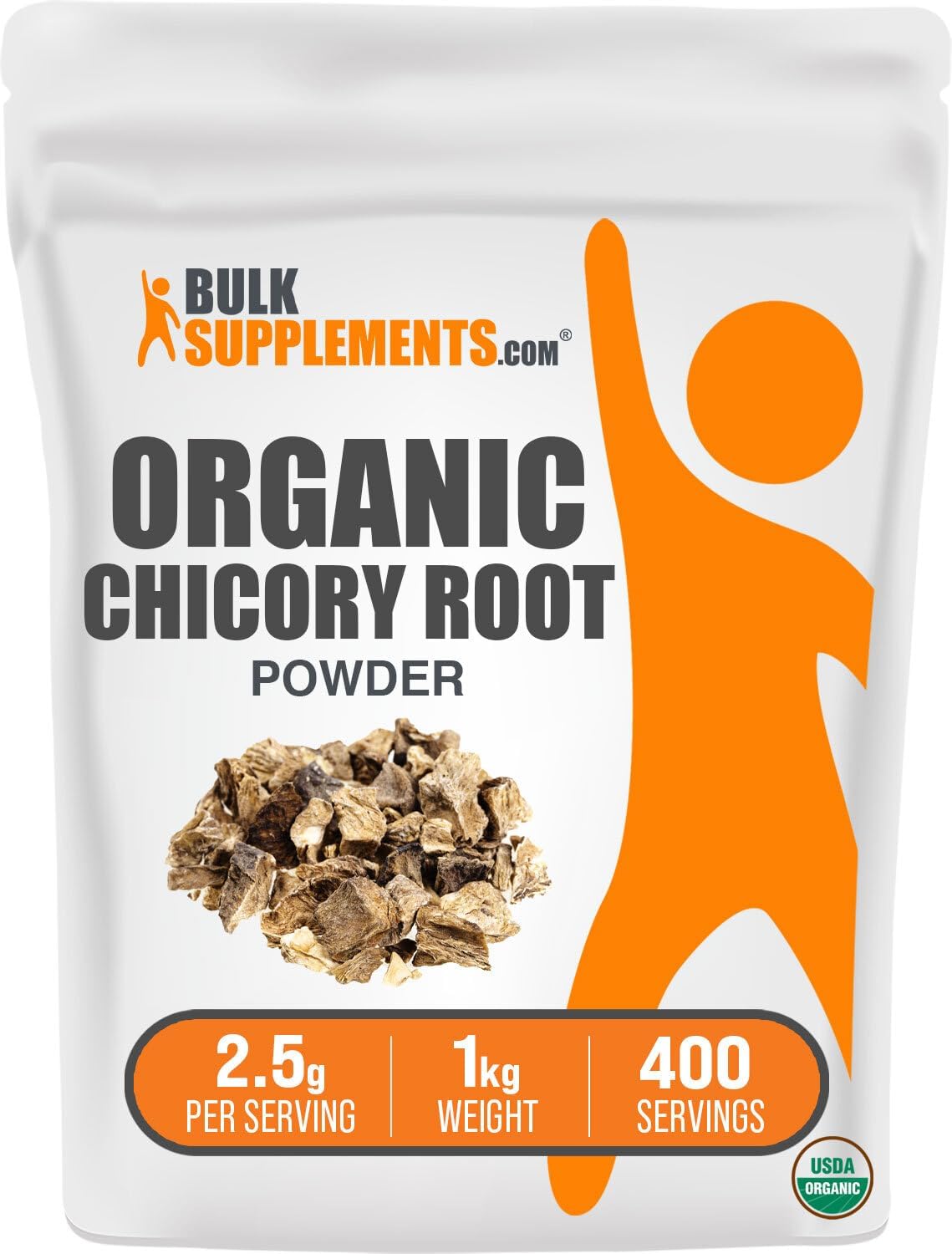 Organic Chicory Root Powder - Fiber Supplement, Coffee Alternative, Gluten Free - 1kg Pack of 1 - BulkSupplements