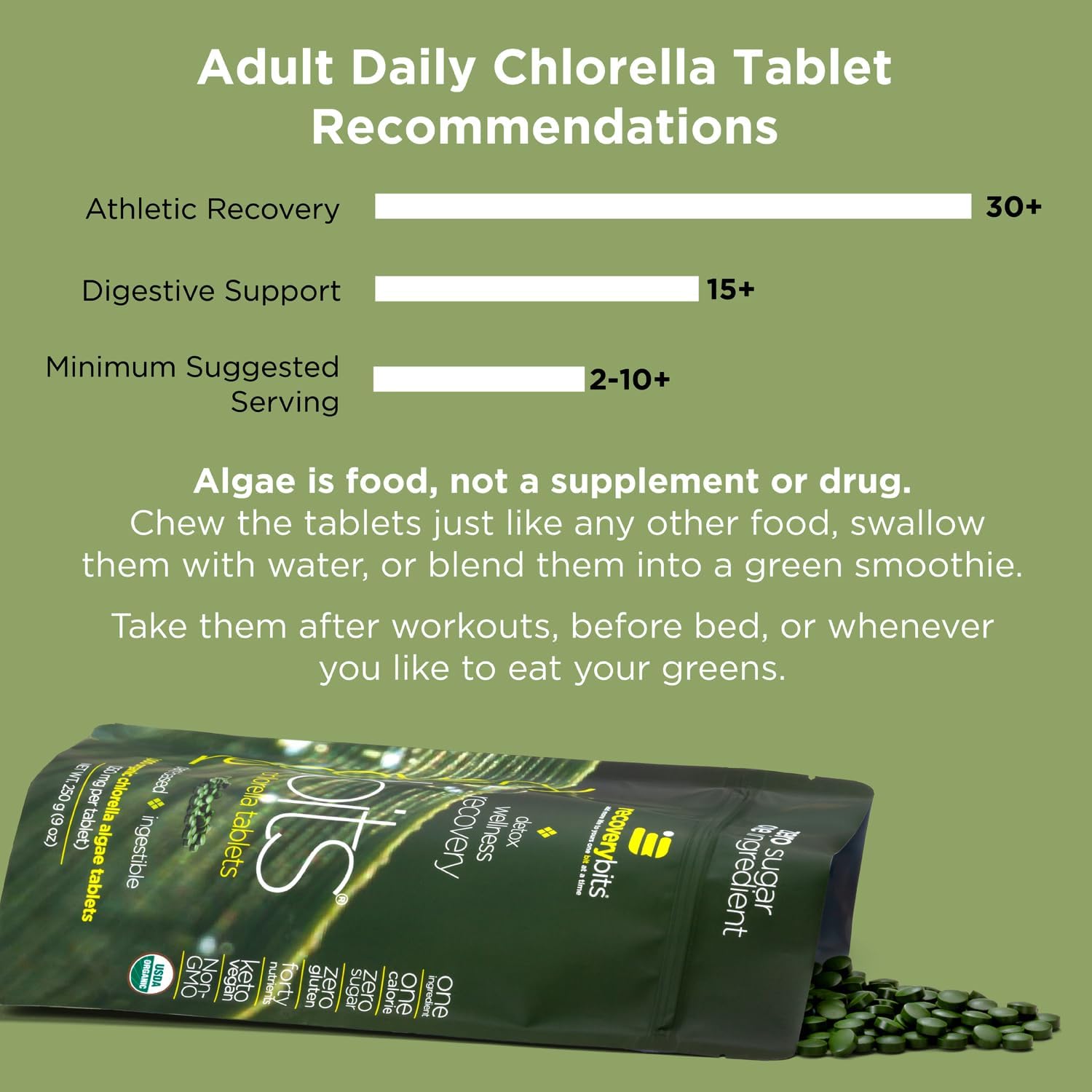 Organic Chlorella Tablets for Energy, Immune System, and Detox - Plant-Based Algae Superfood with Chlorophyll - 360 Tablets in Small Canister - Keto, Vegan, Non-GMO - BoostGo Australia