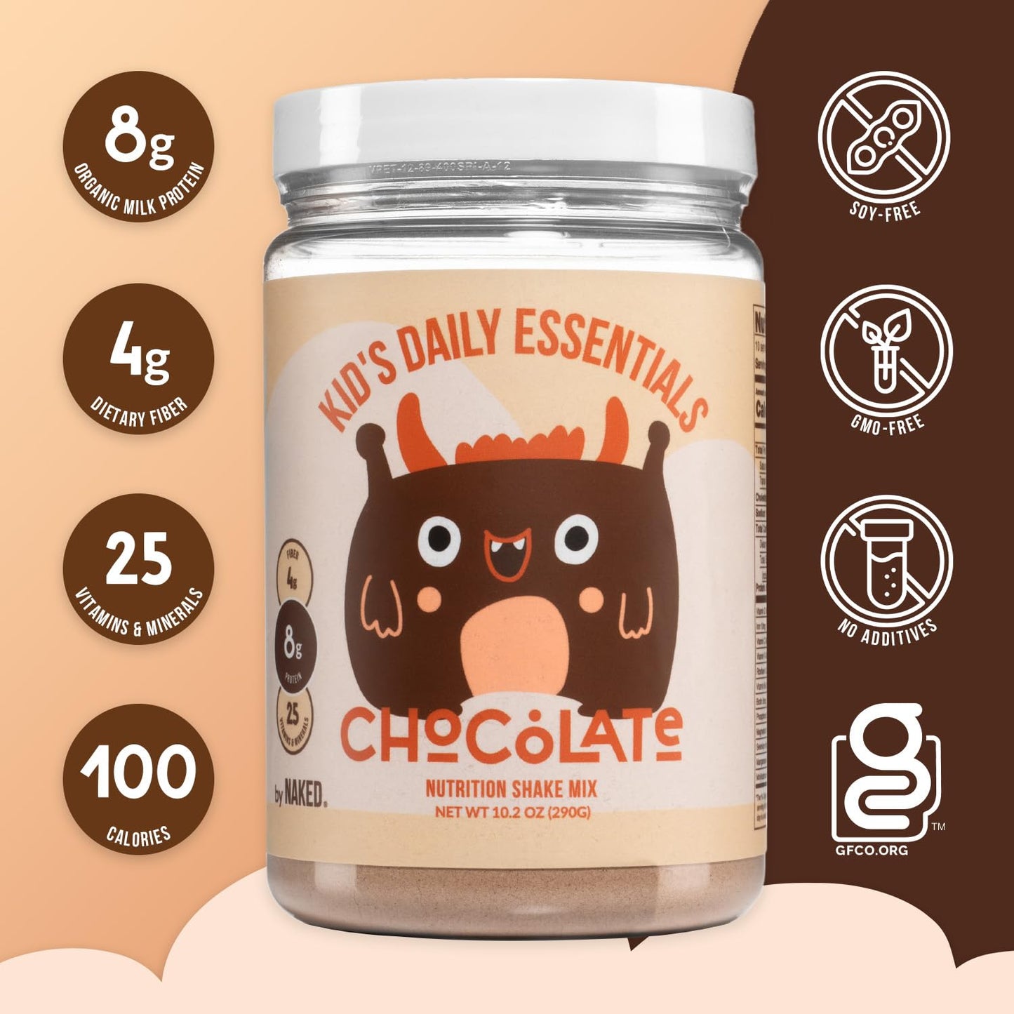 Organic Chocolate Kids Protein Shake with 6 Vegetables and 25 Vitamins - No Artificial Ingredients