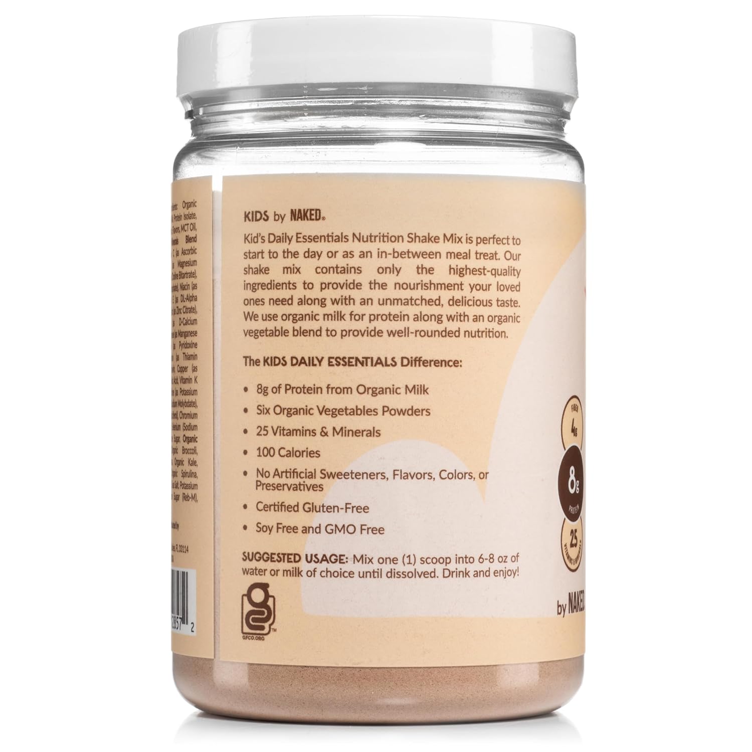 Organic Chocolate Kids Protein Shake with 6 Vegetables and 25 Vitamins - No Artificial Ingredients