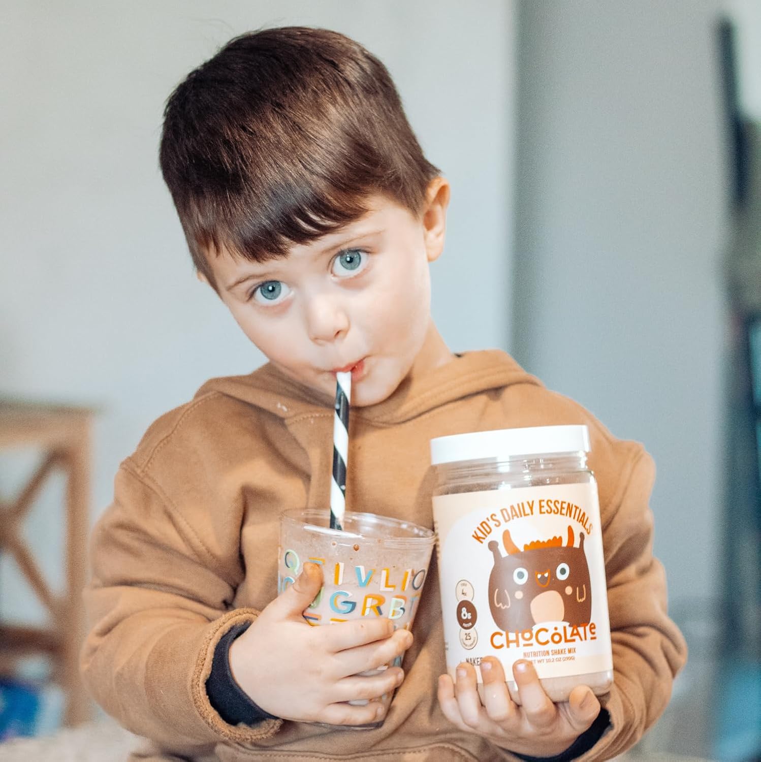 Organic Chocolate Kids Protein Shake with 6 Vegetables and 25 Vitamins - No Artificial Ingredients