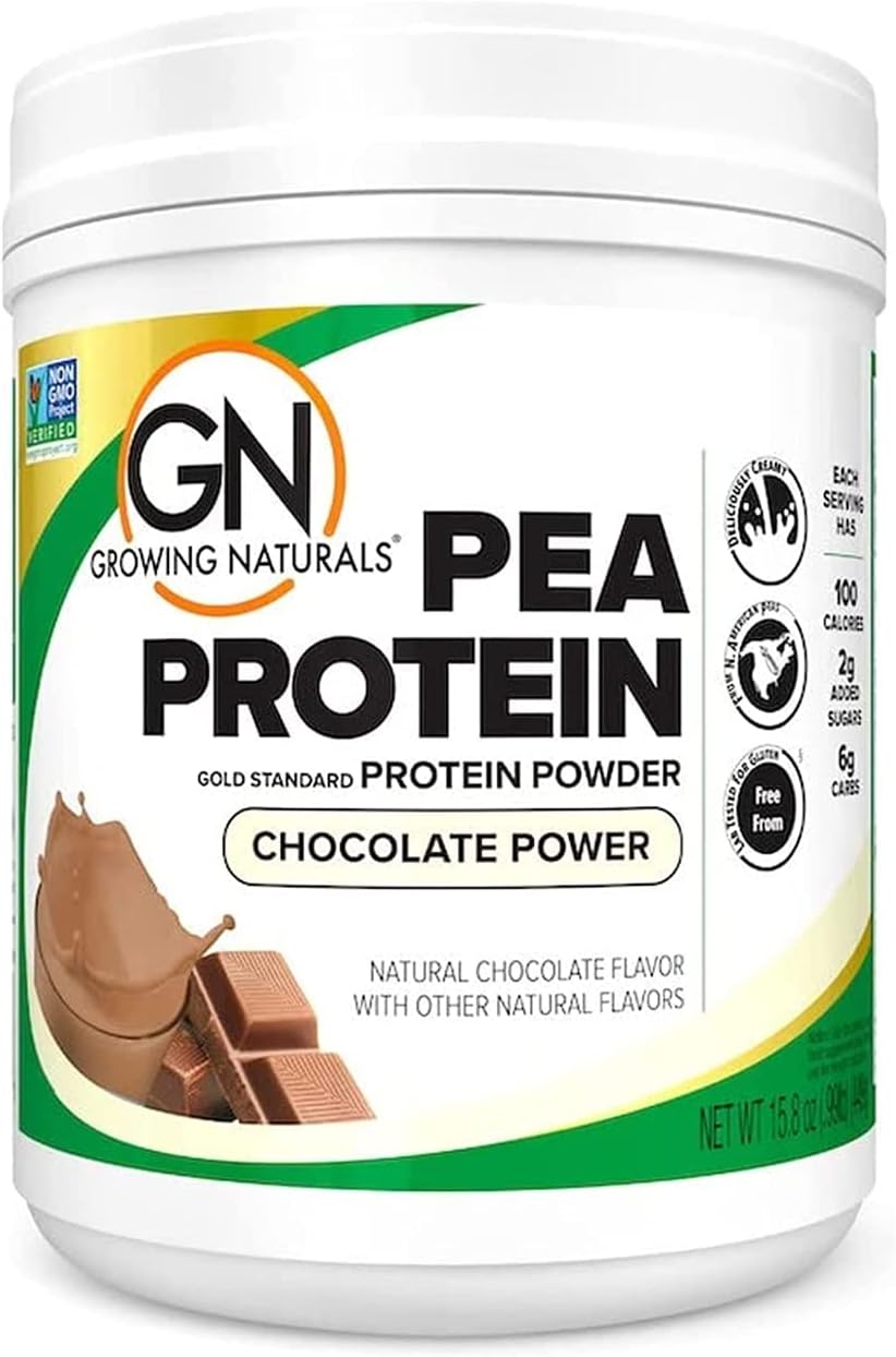 Organic Chocolate Pea Protein Powder - Vegan Plant-Based Protein with BCAAs - 1lb Pack - Low-Carb, Low-Sugar Power