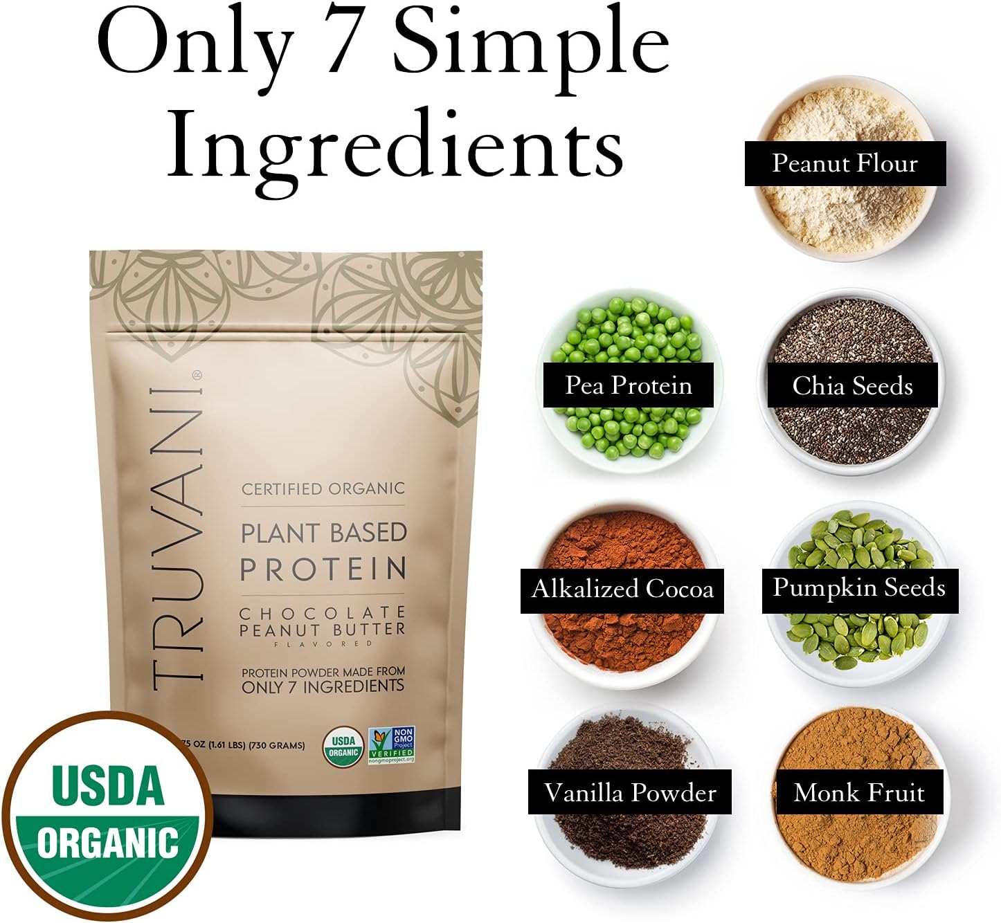 Organic Chocolate Peanut Butter Vegan Pea Protein Powder - 20g Plant Based Protein - Keto & Gluten Free - 10 Servings - BoostGo Australia