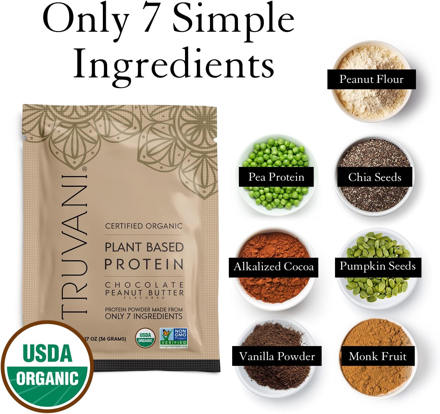 Organic Chocolate Peanut Butter Vegan Pea Protein Powder - 20g Protein, Keto, Gluten & Dairy Free, Low Carb, No Sugar Added - 10 Travel Packets - BoostGo Australia