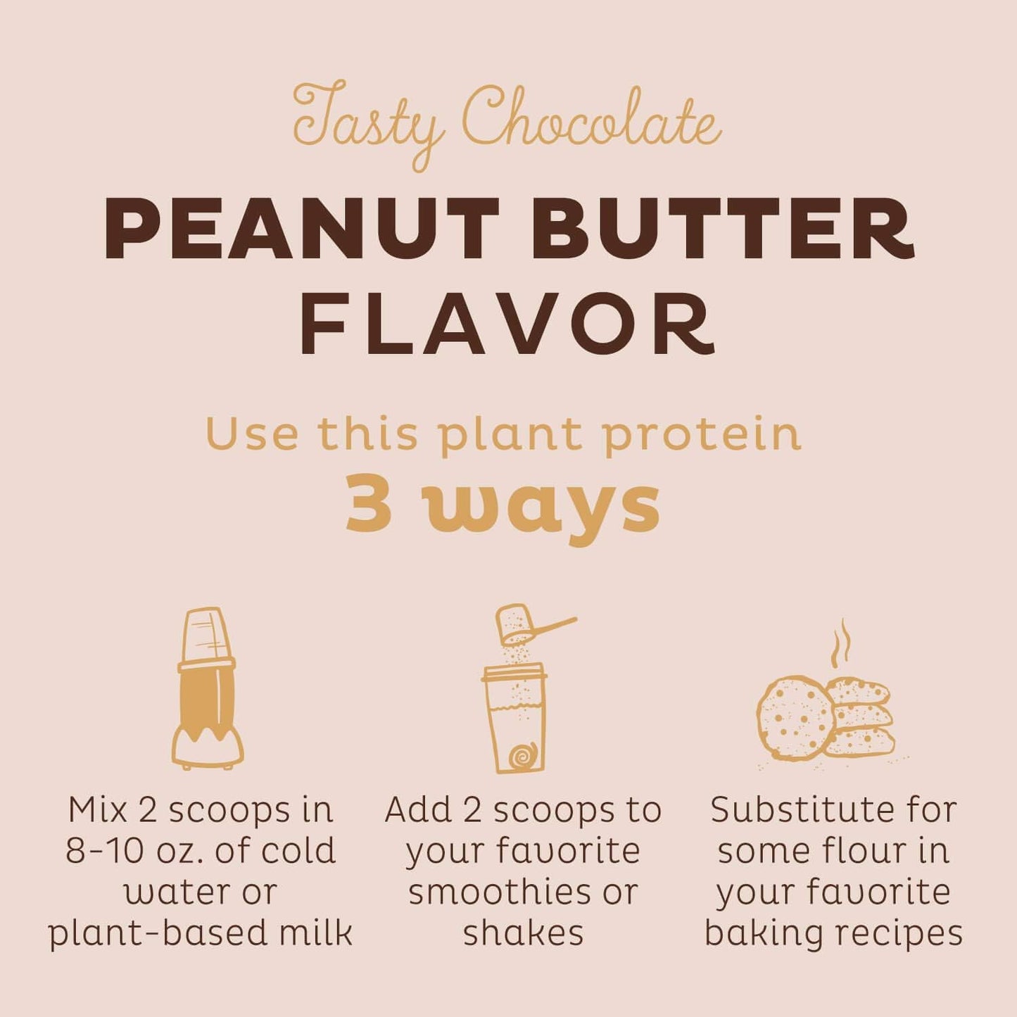 Organic Chocolate Peanut Butter Vegan Protein Powder - Low Carb Blend with Vitamins & Minerals - Keto, Soy, Dairy Free - 10 Servings