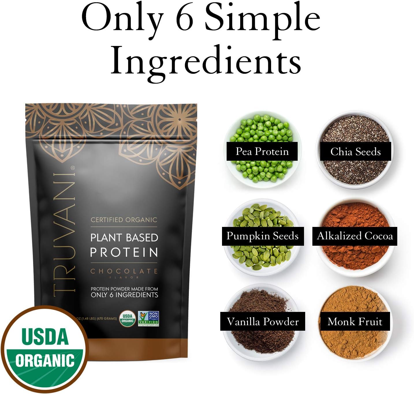 Organic Chocolate Vegan Pea Protein Powder - 20g Plant Based Protein, Keto, Gluten & Dairy Free, Low Carb, No Sugar Added - 10 Servings - BoostGo Australia