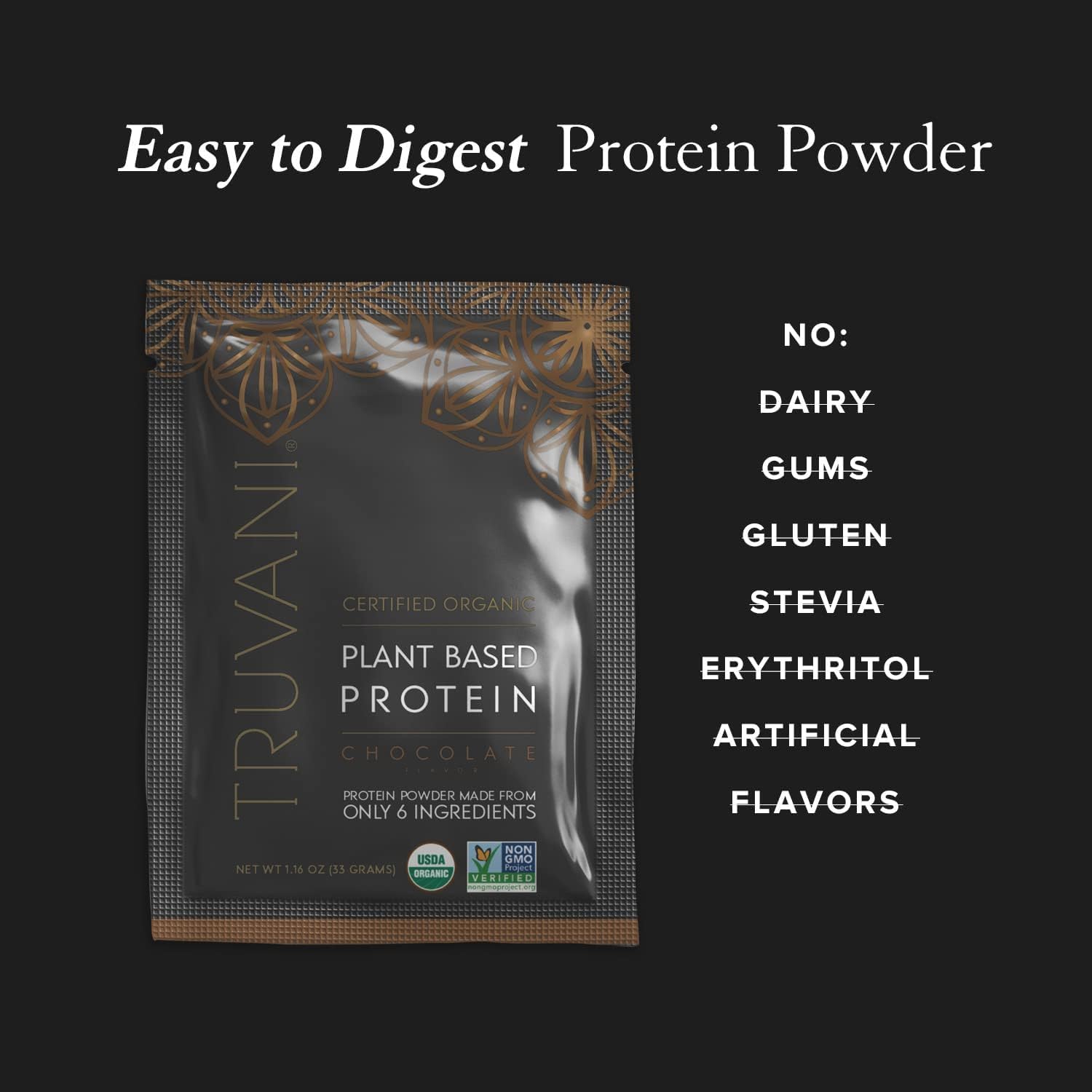Organic Chocolate Vegan Pea Protein Powder - 20g Plant-Based Protein, Keto, Gluten & Dairy Free - 10 Travel Packets, Low Carb, No Sugar Added