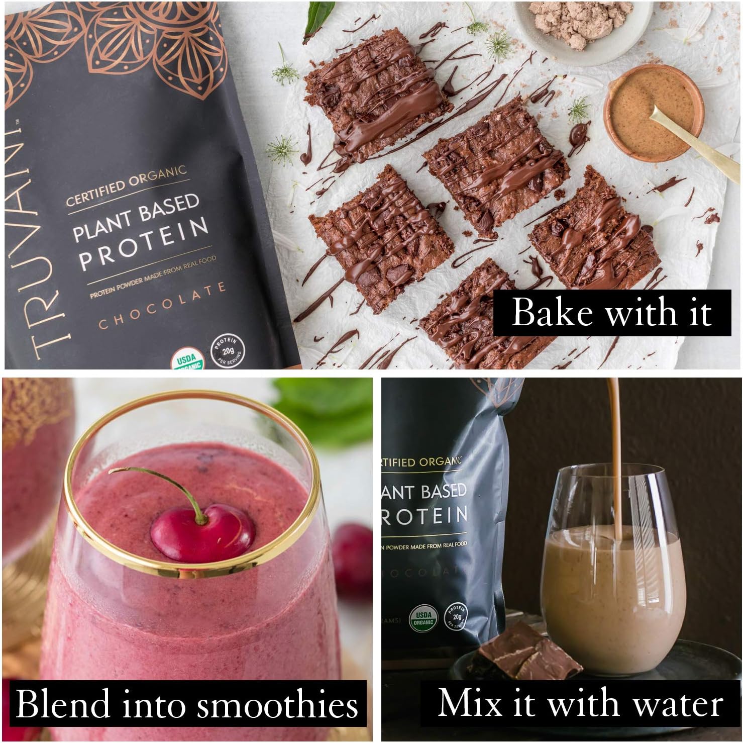 Organic Chocolate Vegan Pea Protein Powder - 20g Plant Based Protein, Keto, Gluten & Dairy Free, Low Carb, No Sugar Added - 10 Servings - BoostGo Australia
