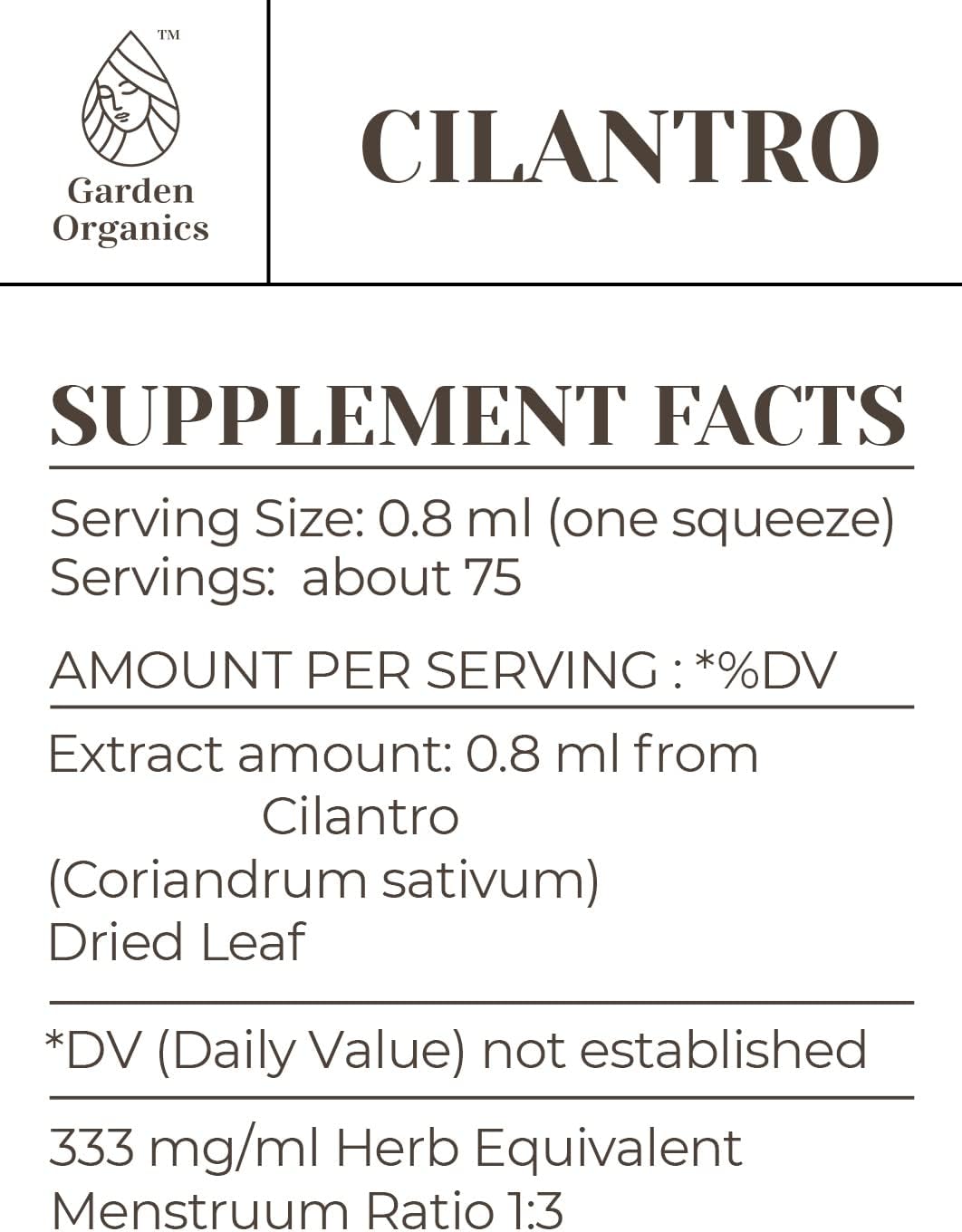 Organic Cilantro Liquid Extract - Alcohol-Free Immune System Booster (2 fl oz)