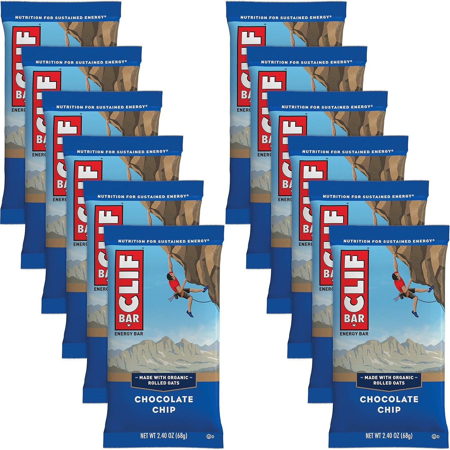 Organic Clif Bar Cool Mint Chocolate 2.4oz (12 Pack) - 70% Cocoa