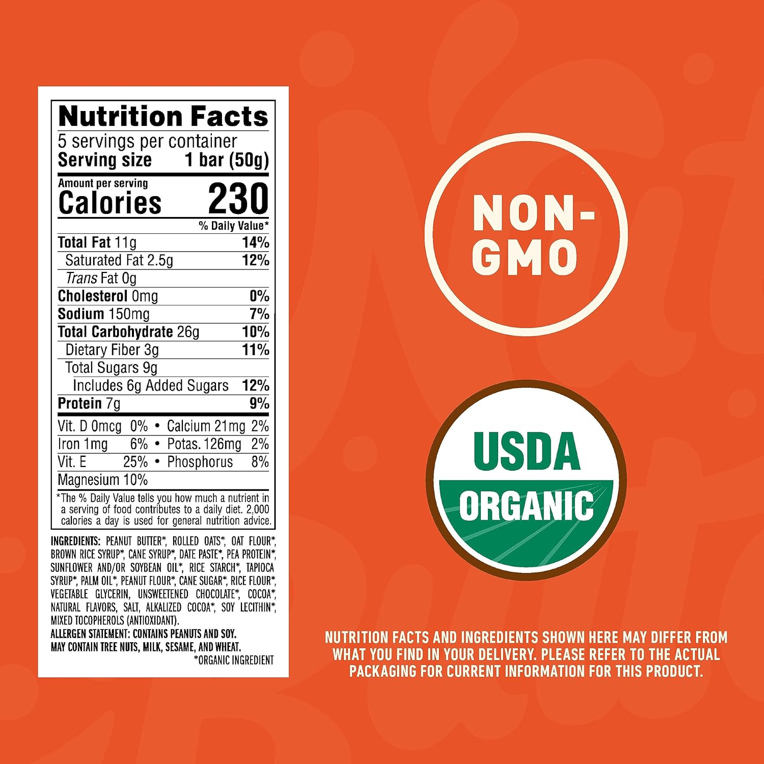 Organic Clif Nut Butter Bar Variety Pack - Peanut Butter Energy Bars - Plant-Based Snack - Non-GMO - Low Glycemic - 1.76 oz (12 Bars)