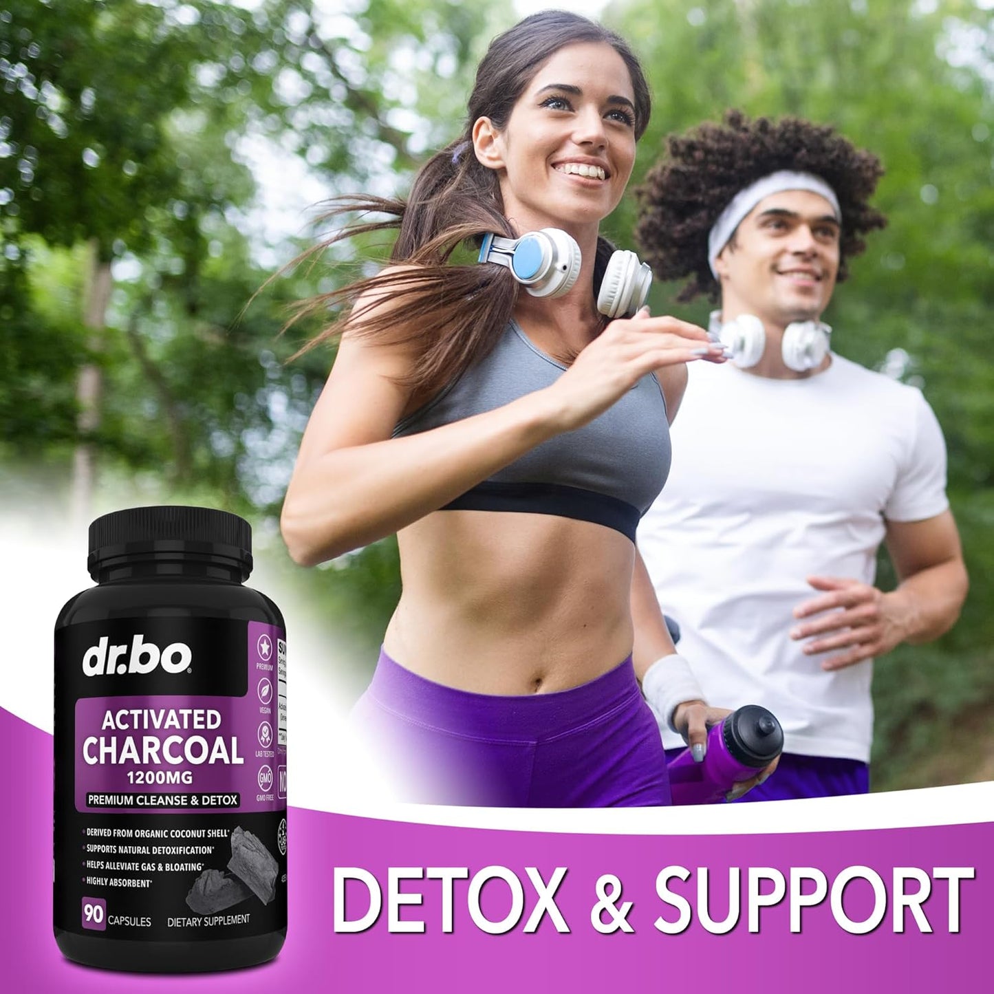 Organic Coconut Charcoal Capsules for Gas & Bloating Relief - 1200mg Detox Pills for Men, Women, and Kids - Gut Health Supplements with Activated Charcoal Binder Powder - BoostGo Australia