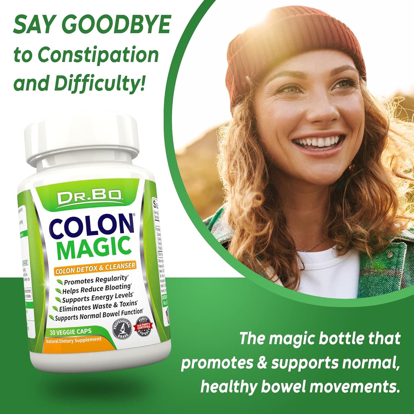Organic Coconut Charcoal Pills for Colon Cleanse & Detox - Dr. BO Activated Charcoal Capsules for Stomach Gas Relief in Men, Women, and Kids - Natural Intestinal Cleanse Supplement for Healthy Bowel Movements