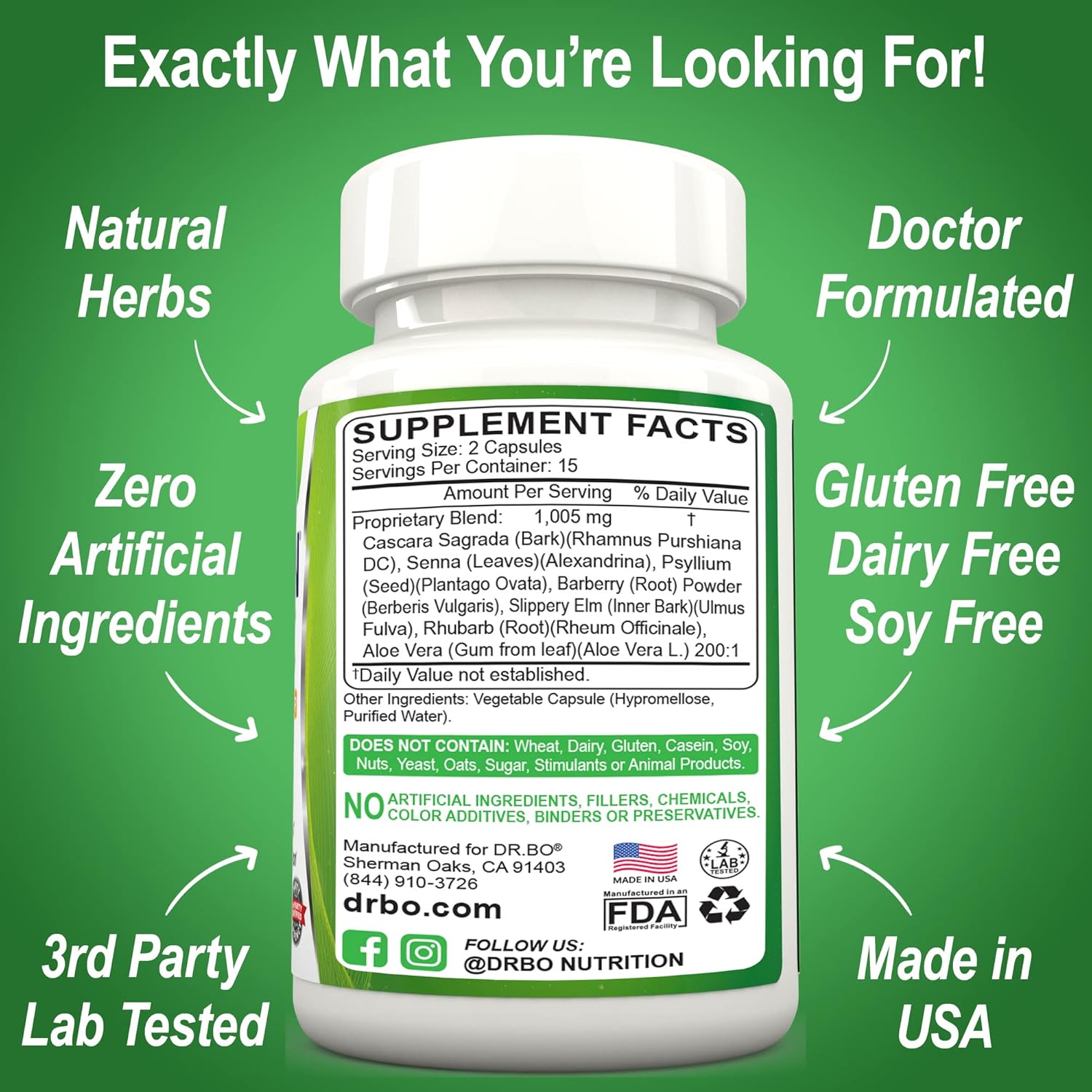 Organic Coconut Charcoal Pills for Colon Cleanse & Detox - Dr. BO Activated Charcoal Capsules for Stomach Gas Relief in Men, Women, and Kids - Natural Intestinal Cleanse Supplement for Healthy Bowel Movements