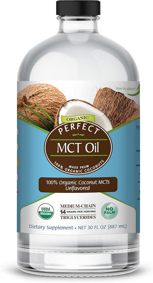 Organic Coconut MCT Oil - 30oz - Unflavored, Sustainable Energy for Body & Brain