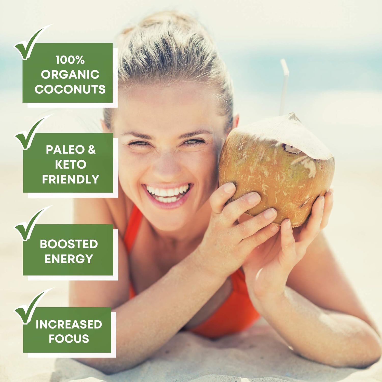 Organic Coconut MCT Oil Softgels - 180 Capsules, 3000mg Per Serving - Non GMO, Cold Pressed, Paleo Friendly - Promotes Focus and Gut Health