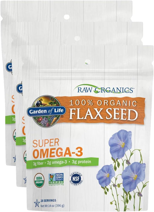 Organic Cold Milled Flaxseed Meal for Women & Men - High Omega-3, Fiber & Protein - Preservative Free - 84 Servings