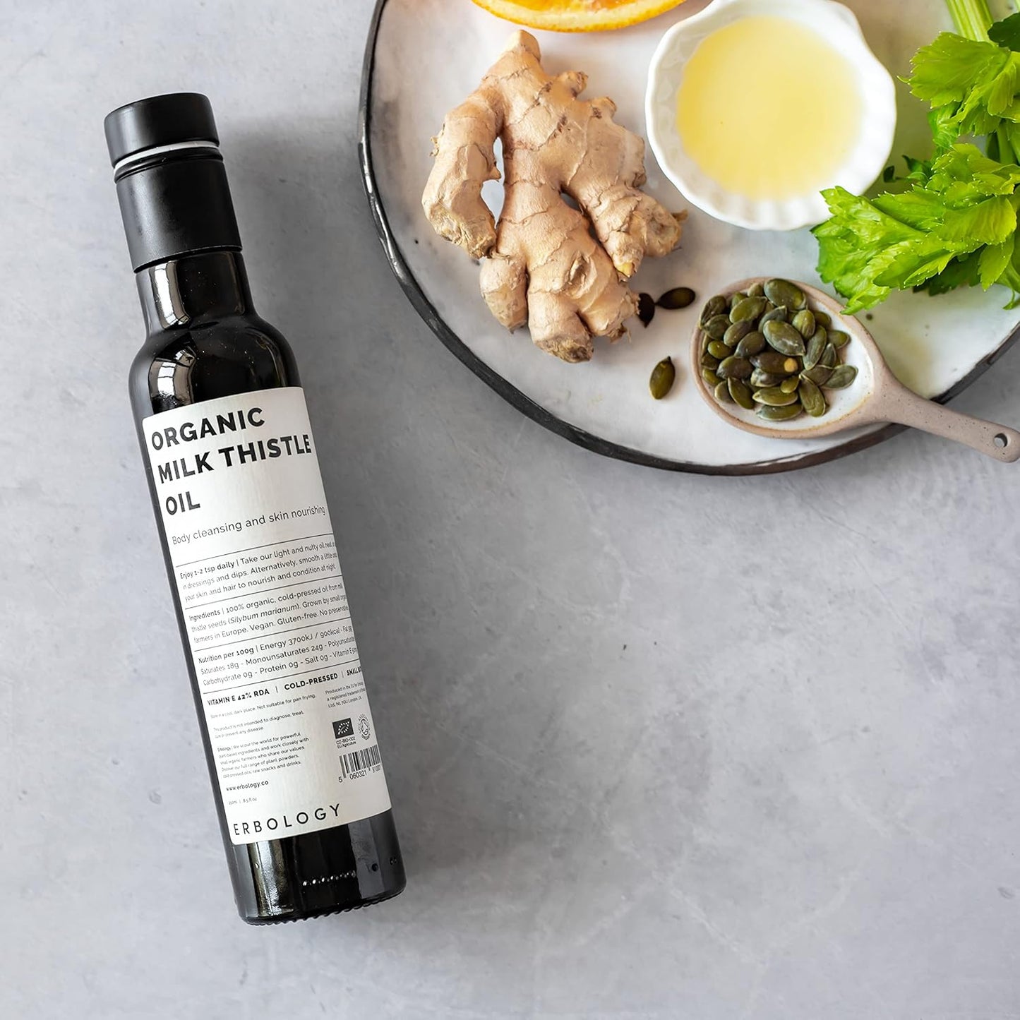 Organic Cold-Pressed Milk Thistle Oil - 8.5 fl oz Bottle - High Vitamin E Content - Detoxifying - Non GMO - Farm Fresh - No Additives