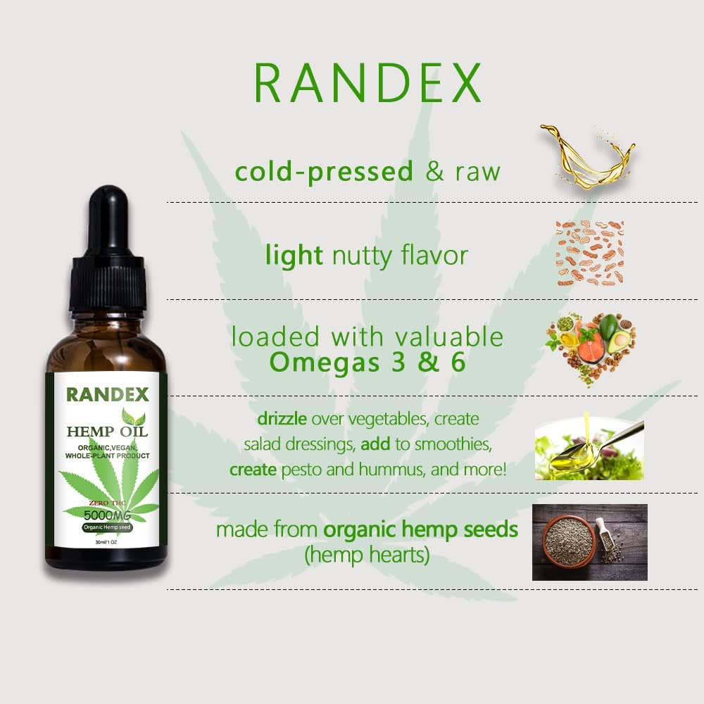 Organic Cold-Pressedmetabolism boosterOil 5000mg (2 Pack) - Omega 3-6-9 Rich Drops - USA Made