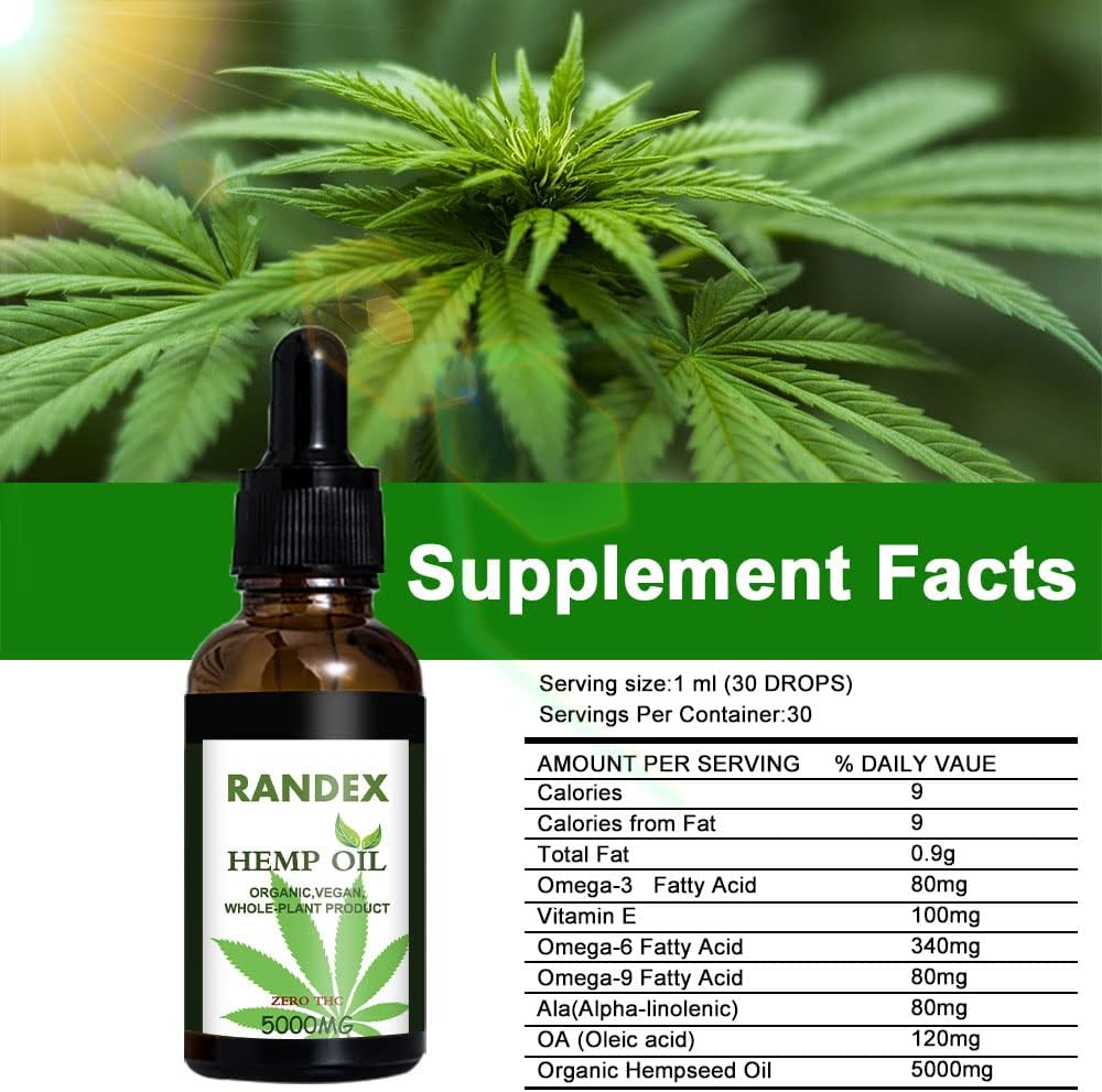 Organic Cold-Pressedmetabolism boosterOil 5000mg (2 Pack) - Omega 3-6-9 Rich Drops - USA Made