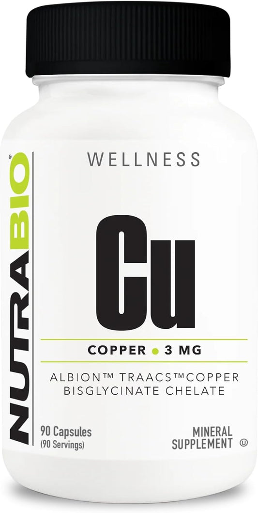 Organic Copper Bisglycinate Chelate Capsules - 3mg, Immune System Boost - 90 Count