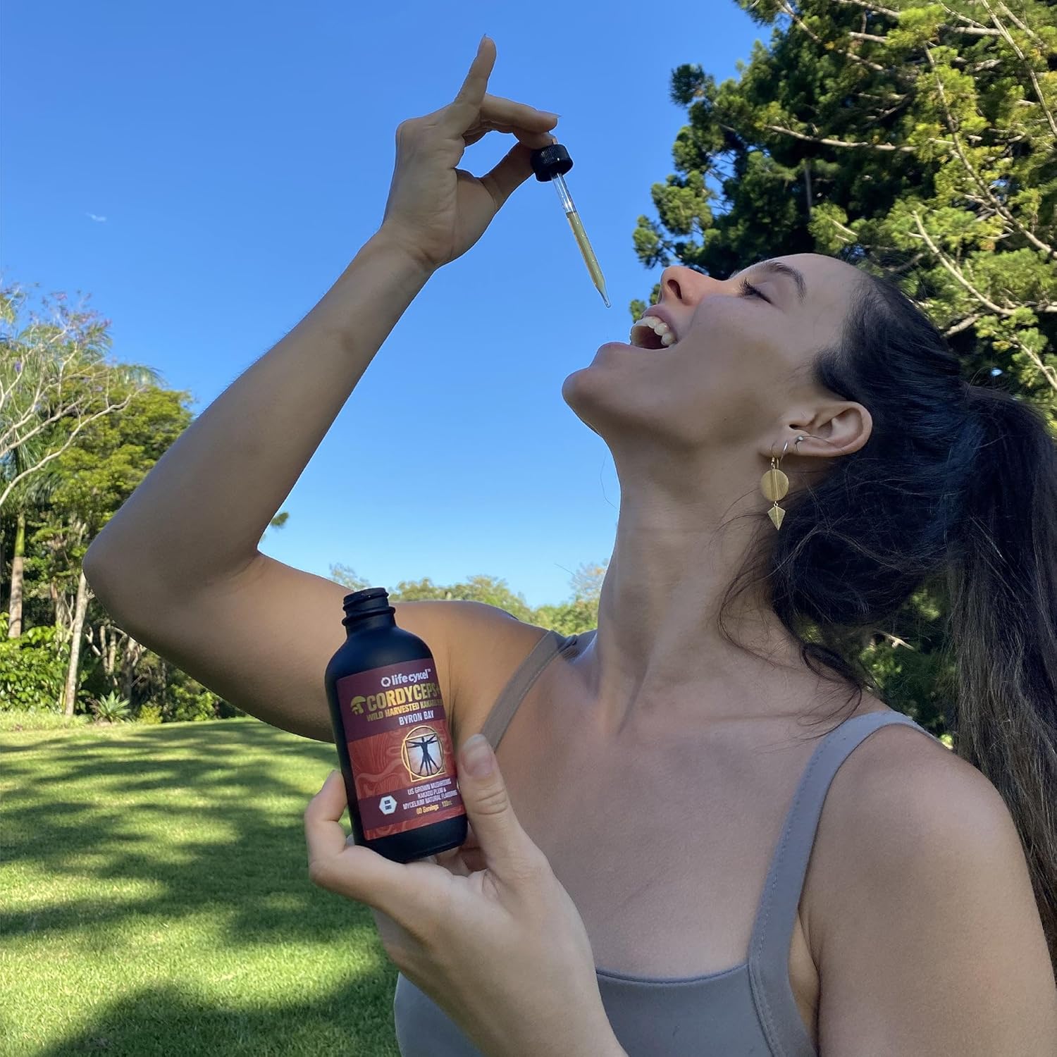 Organic Cordyceps Mushroom Extract with Kakadu Plum for Natural Energy and Stamina - Mycelium Antioxidants and Vitamin C - Non-GMO, Made in USA - 2 Fl oz