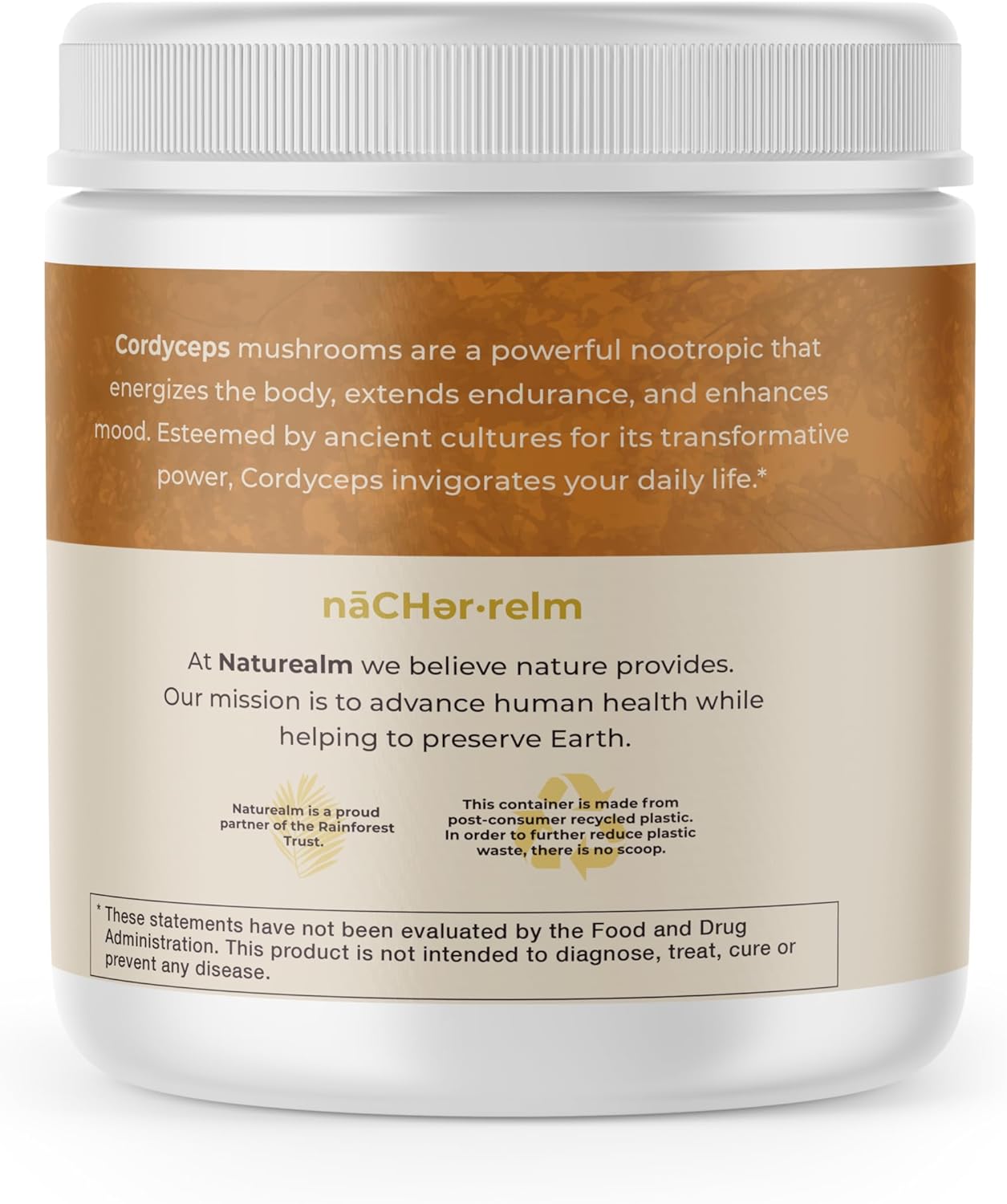 Organic Cordyceps Mushroom Powder Supplement for Energy, Endurance & Immune Support - Vegan, Non-GMO Formula - 60-Day Supply