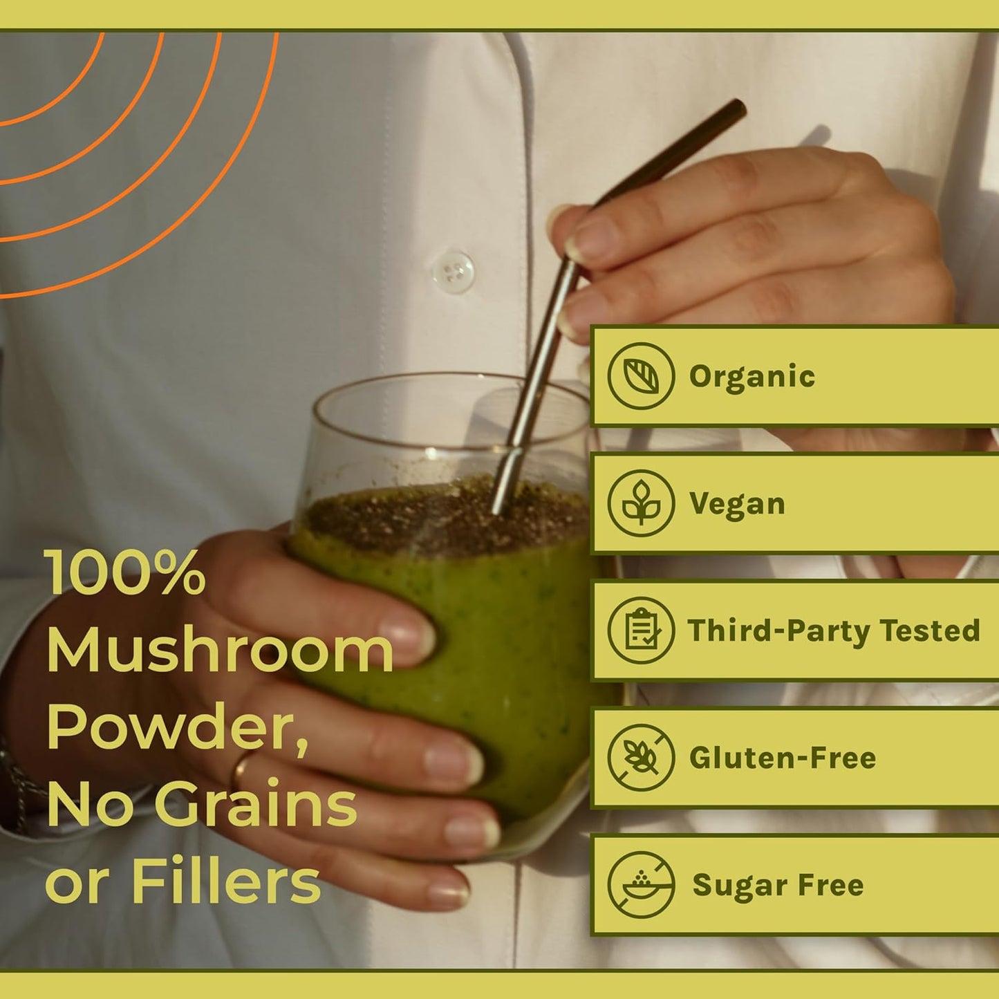 Organic Cordyceps Mushroom Powder Supplement for Energy, Endurance & Immune Support - Vegan, Non-GMO Formula - 60-Day Supply