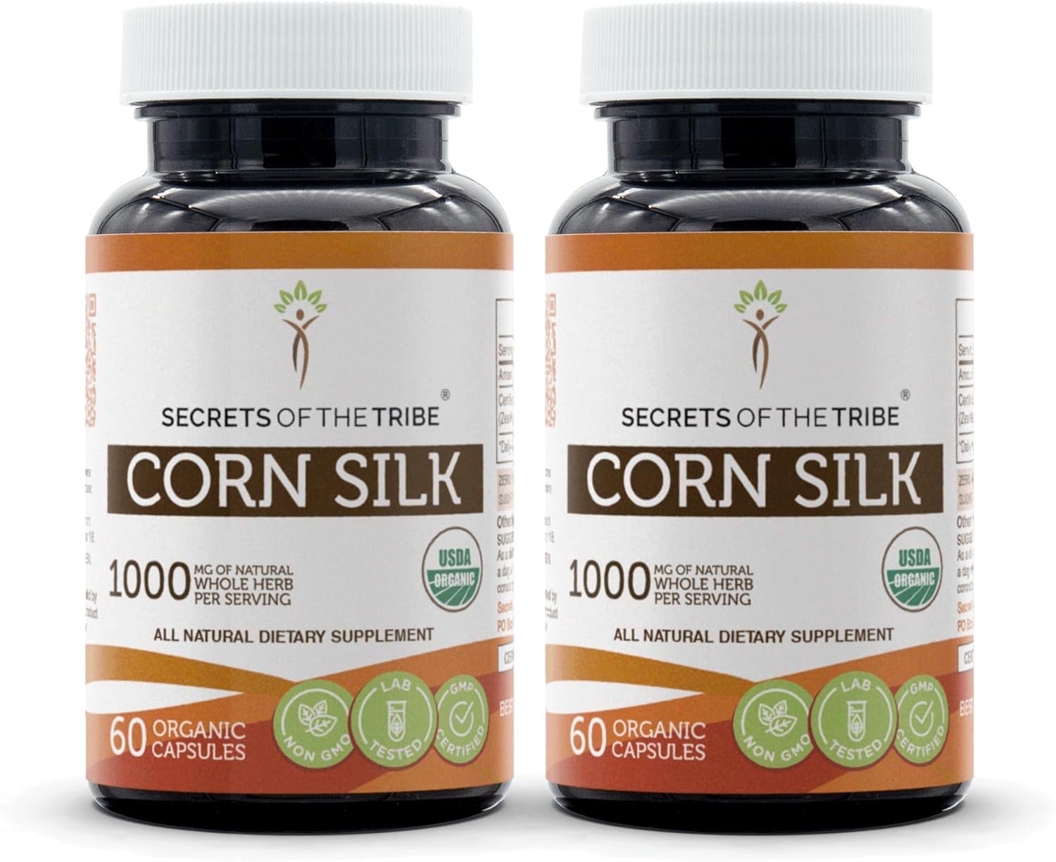 Organic Corn Silk Capsules 1000mg - 120 Capsules (2x60) - Secrets of the Tribe