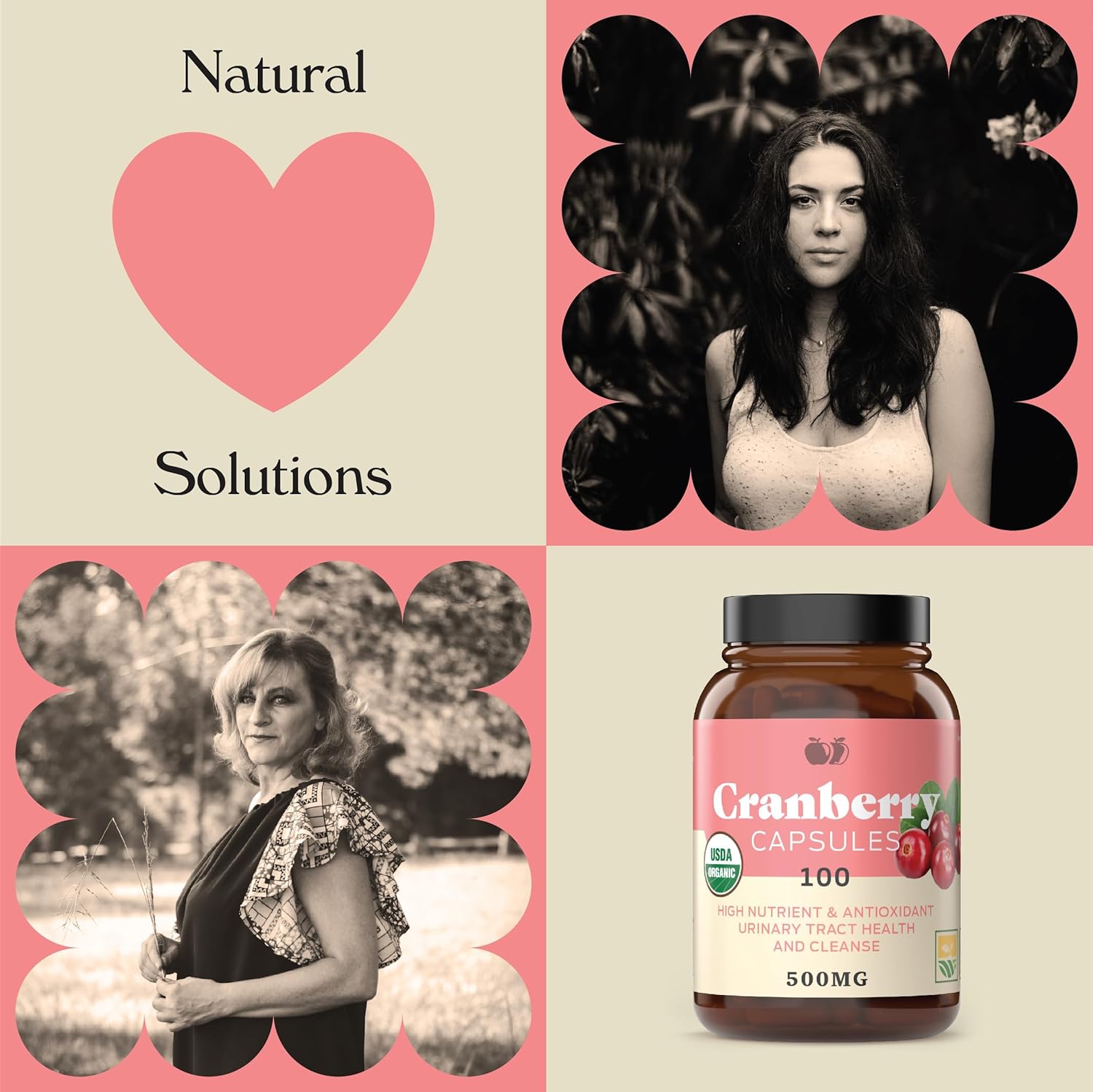 Organic Cranberry Capsules - 100 Count - 475mg Supplement - Vegan Concentrate & Powder Pills