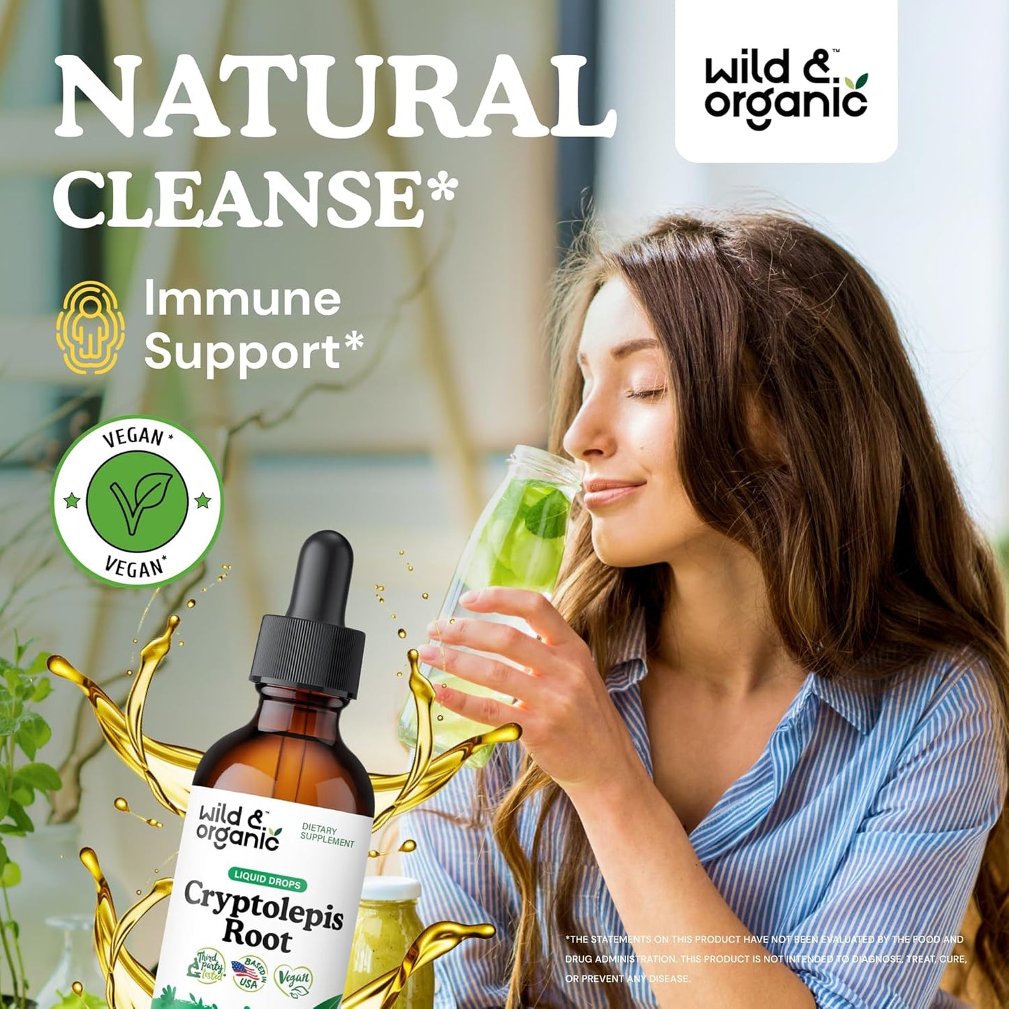 Organic Cryptolepis Sanguinolenta Tincture - Detox & Immune Support - 1-Month Supply - Liquid Drops - Vegan & Alcohol-Free - 2 fl oz