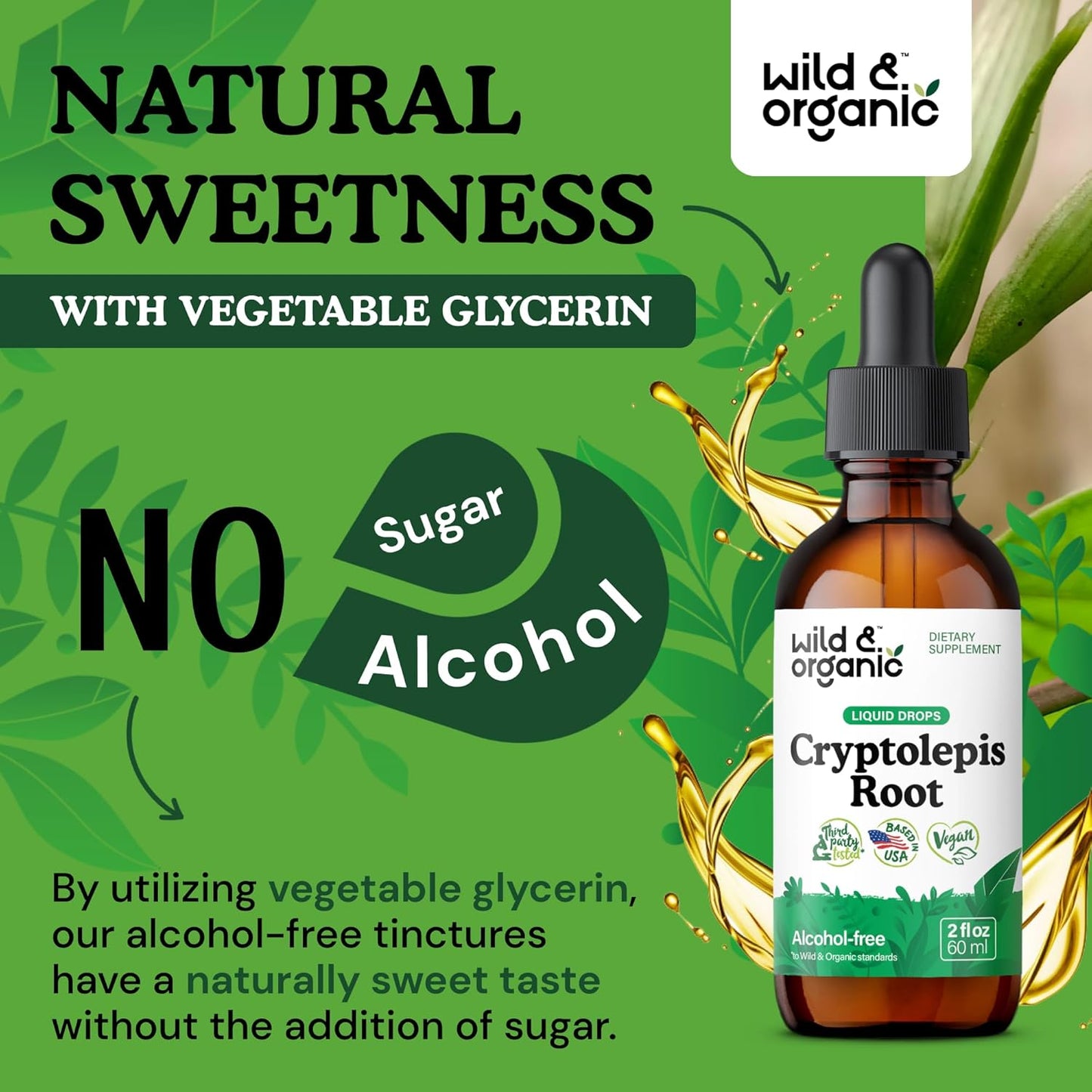 Organic Cryptolepis Sanguinolenta Tincture - Detox & Immune Support - 1-Month Supply - Liquid Drops - Vegan & Alcohol-Free - 2 fl oz