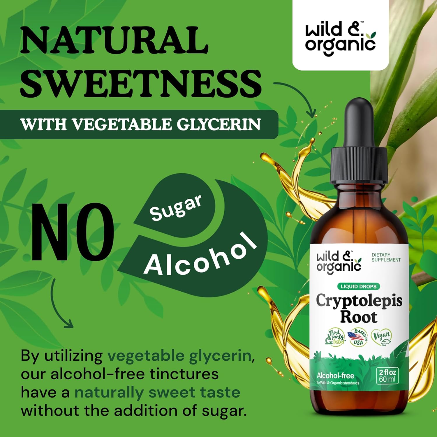 Organic Cryptolepis Sanguinolenta Tincture - Detox & Immune Support - 1-Month Supply - Liquid Drops - Vegan & Alcohol-Free - 2 fl oz