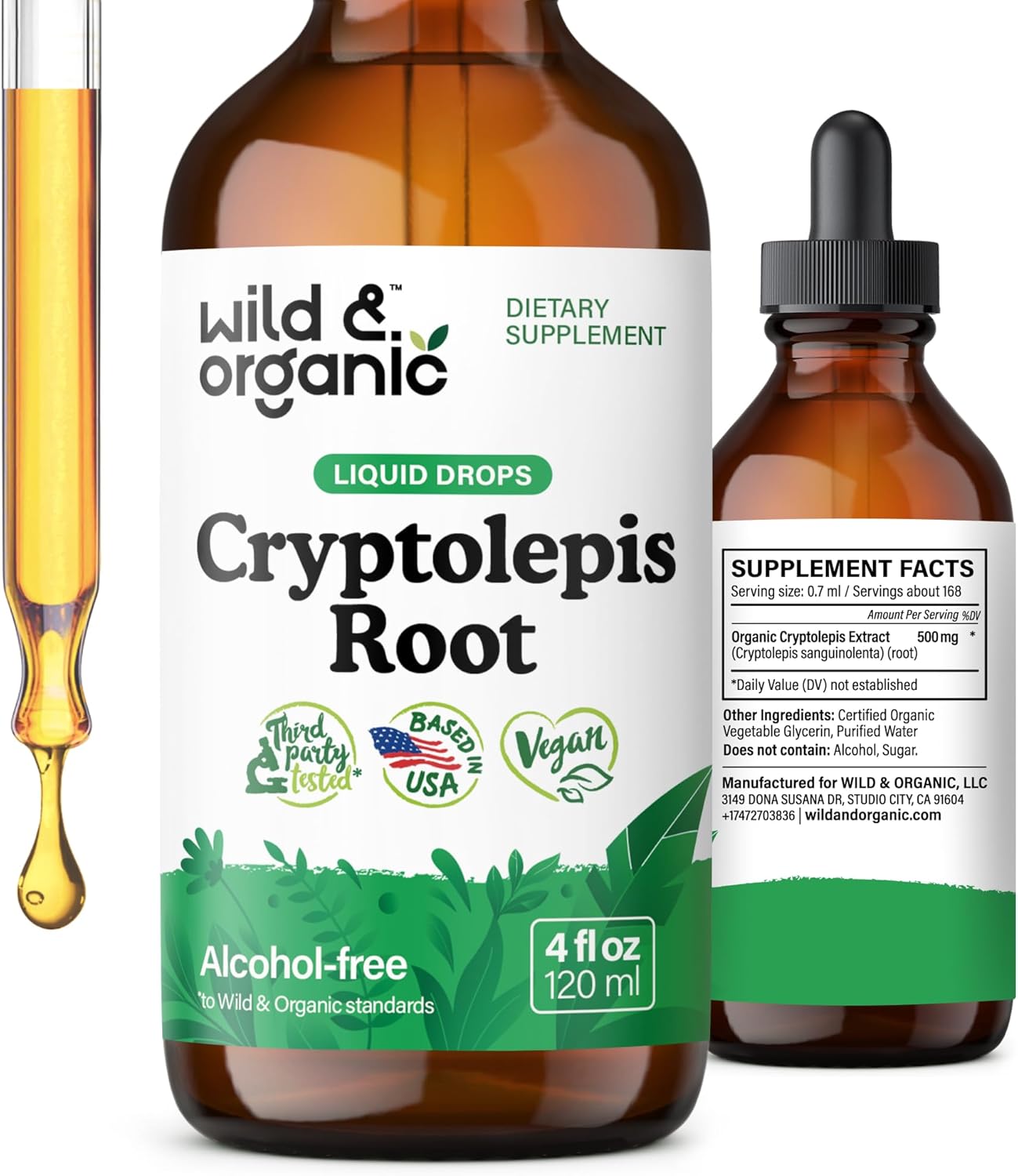 Organic Cryptolepis Tincture for Detox & Immune Support - 2-Month Supply - Liquid Root Extract - Vegan & Alcohol-Free - 4 fl oz