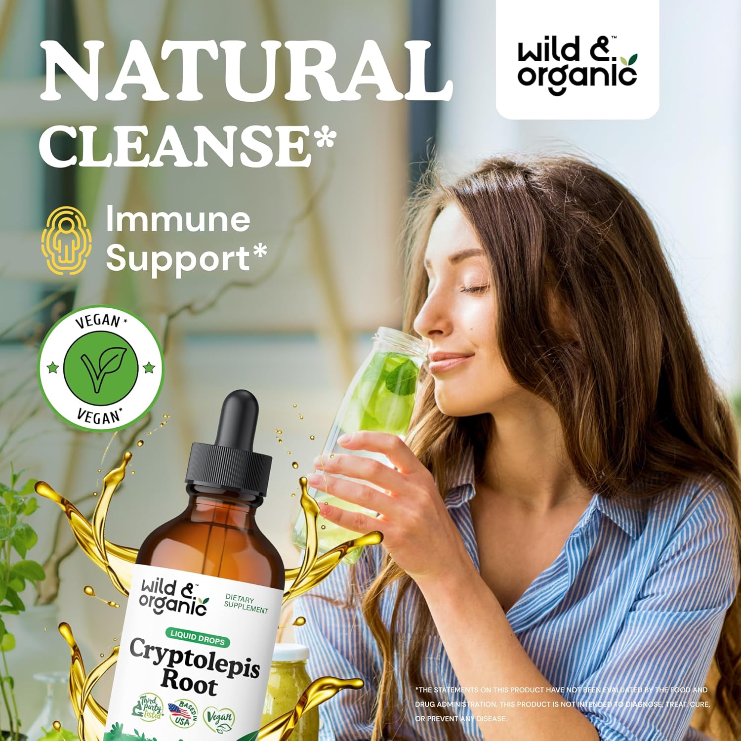 Organic Cryptolepis Tincture for Detox & Immune Support - 2-Month Supply - Liquid Root Extract - Vegan & Alcohol-Free - 4 fl oz