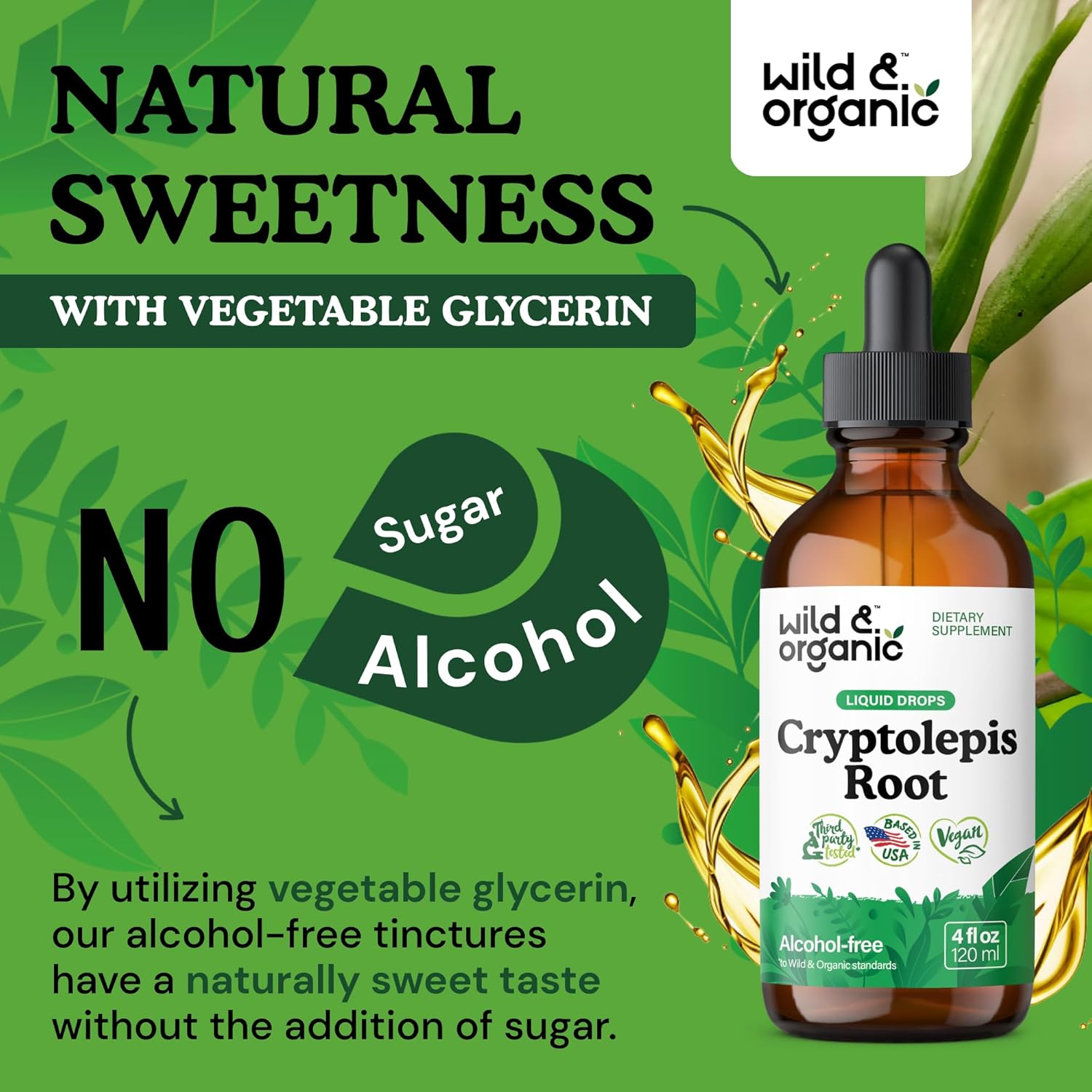 Organic Cryptolepis Tincture for Detox & Immune Support - 2-Month Supply - Liquid Root Extract - Vegan & Alcohol-Free - 4 fl oz