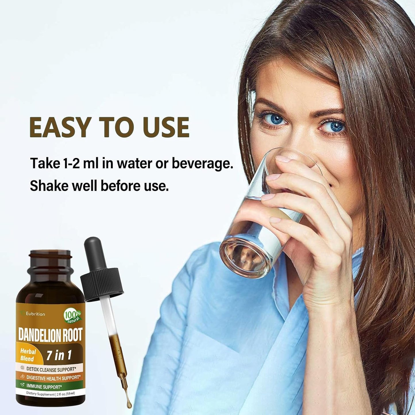 Organic Dandelion Root Extract Drops with Milk Thistle and Turmeric for Detox & Immune Support - 2oz Alcohol-Free Tincture