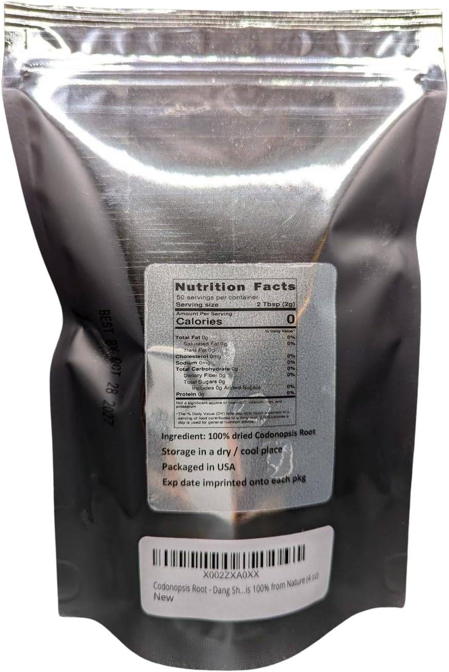 Organic Dang Shen Root Tea - Pure Dried Codonopsis Root from Nature (4 oz)