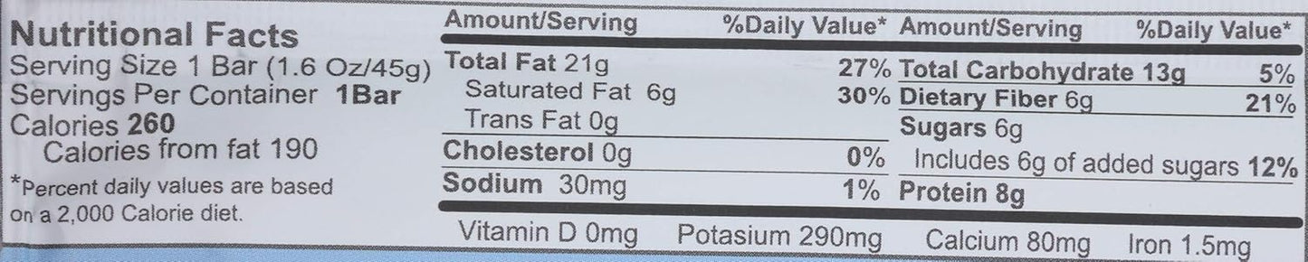 Organic Dark Chocolate Chunky Almond Butter Bar by Nelly's Organics - 1.6 OZ