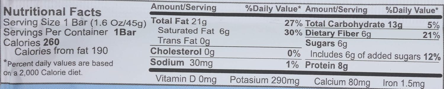 Organic Dark Chocolate Chunky Almond Butter Bar by Nelly's Organics - 1.6 OZ