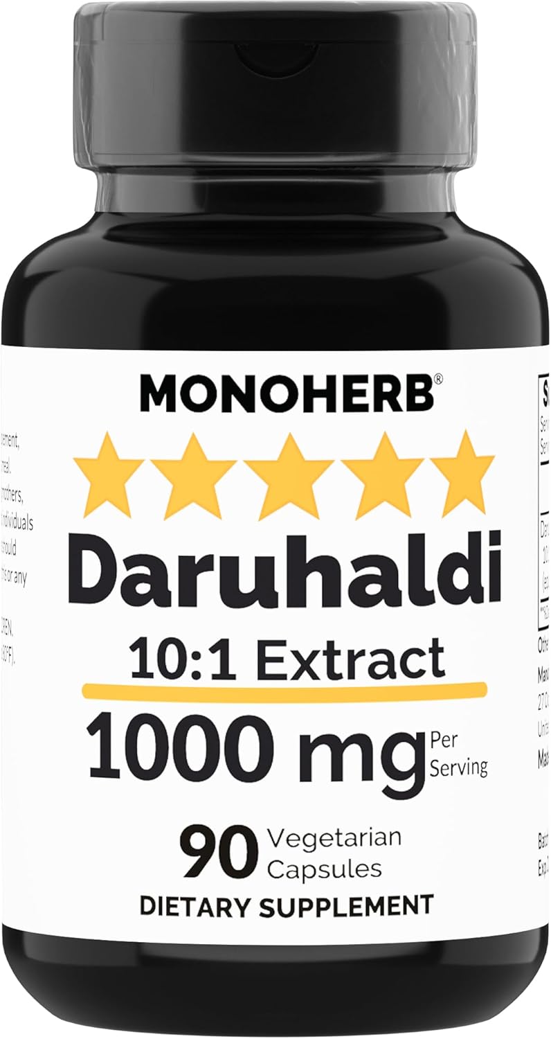 Organic Daruhaldi Extract Capsules - 1000 mg, 90 Count Vegan Capsules