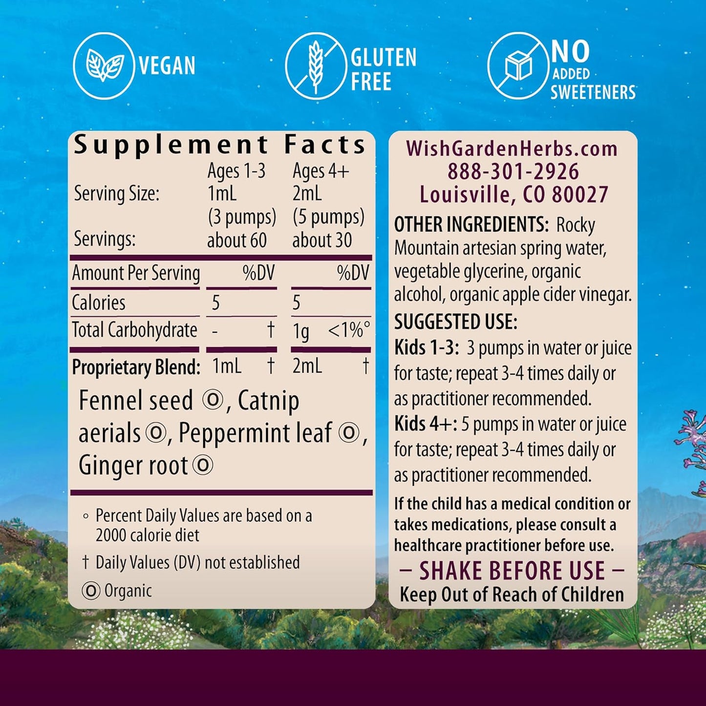 Organic Digestive Relief Tincture for Kids with Peppermint, Ginger, & Fennel - Soothes Tummy Discomforts Fast - 2oz