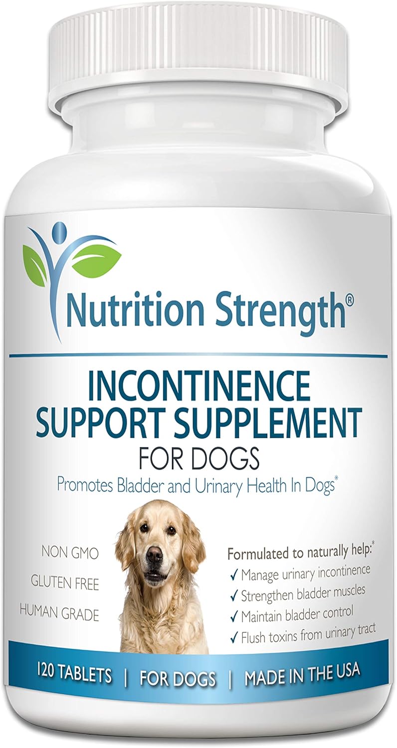 Organic Dog Bladder Health Supplement for Incontinence Support - 120 Chewable Tablets for Dog Bladder Control