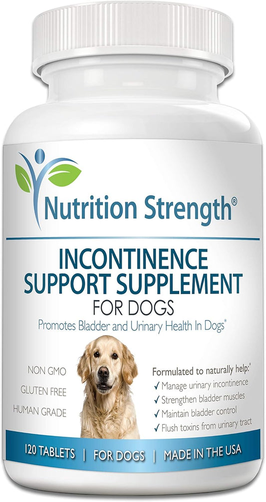 Organic Dog Bladder Health Supplement for Incontinence Support - 120 Chewable Tablets for Dog Bladder Control