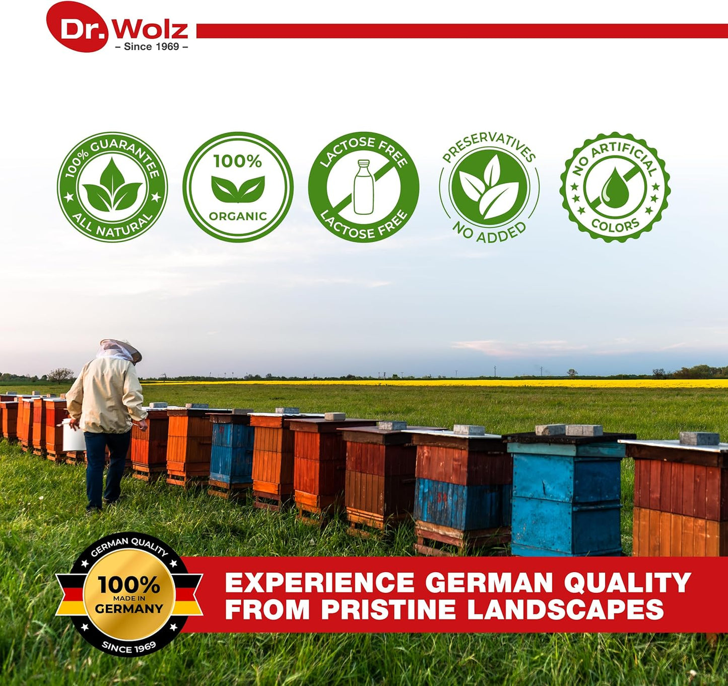 Organic Dr. Wolz Zell Oxygen + Royal Jelly 1000mg Superfood Supplement for Immune Support, Skin Health, Fatigue Relief - 14 Vials