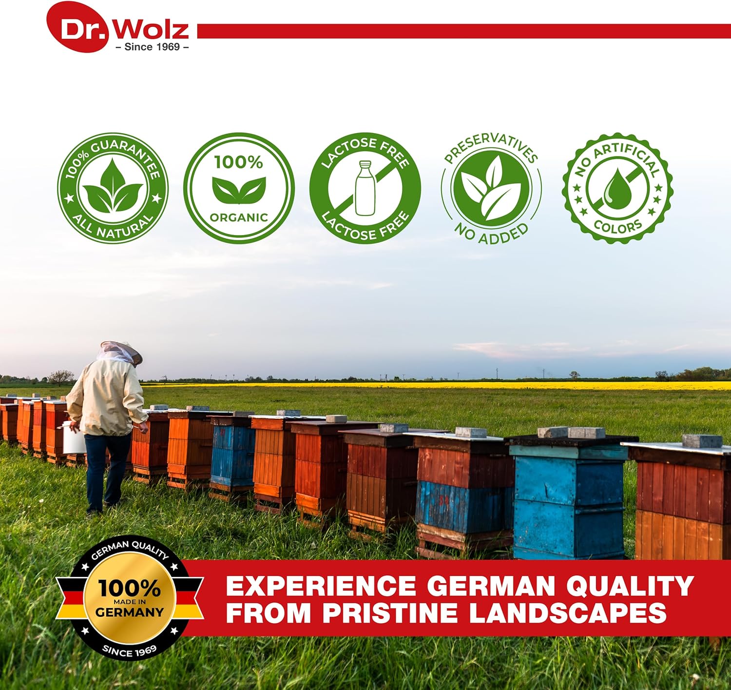 Organic Dr. Wolz Zell Oxygen + Royal Jelly 1000mg Superfood Supplement for Immune Support, Skin Health, Fatigue Relief - 14 Vials