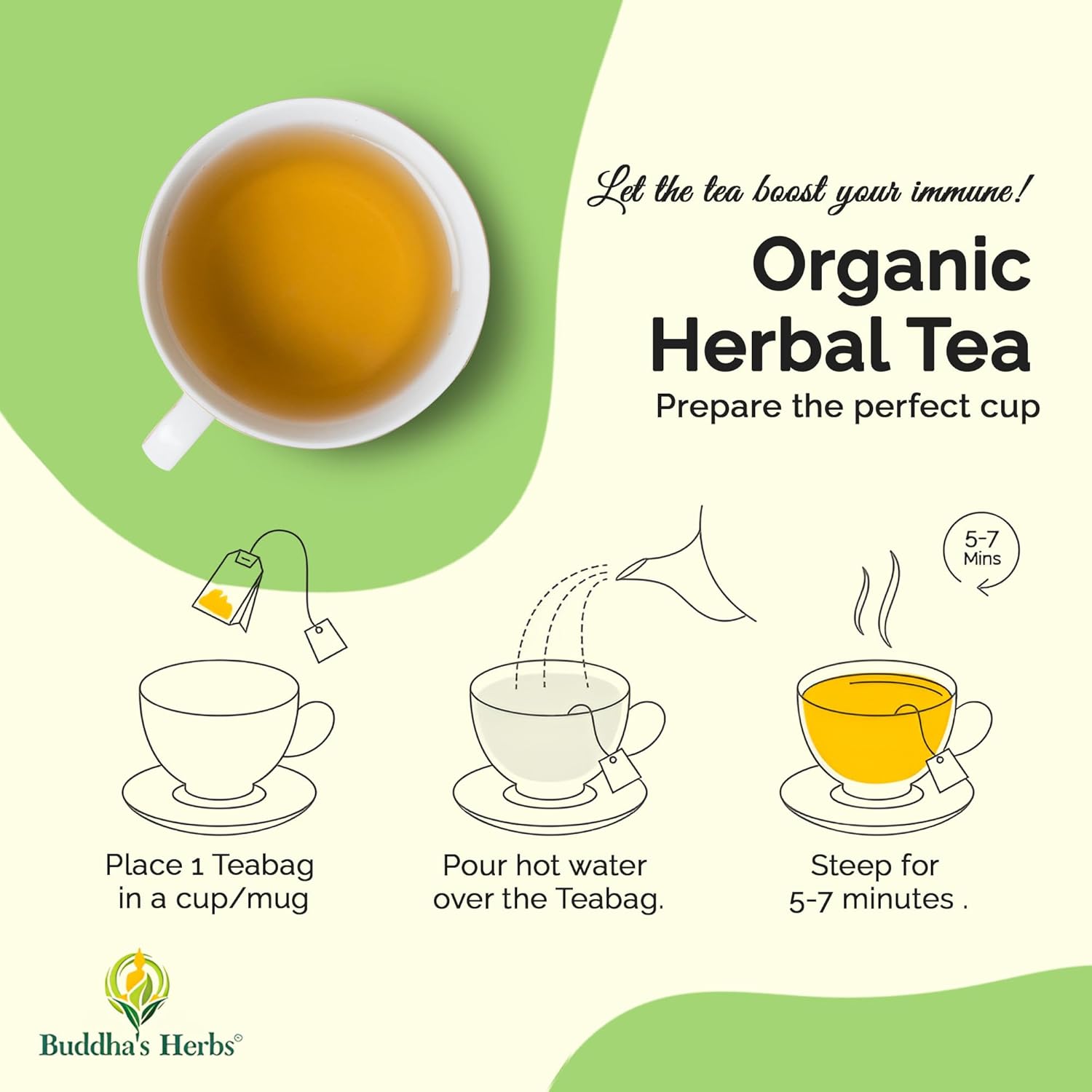 Organic Echinacea Tea with Zinc - Immune-Boosting Herbal Tea Bags (88 Bags, Pack of 4) - Decaf Healthy Tea Gift Set for Tea Lovers
