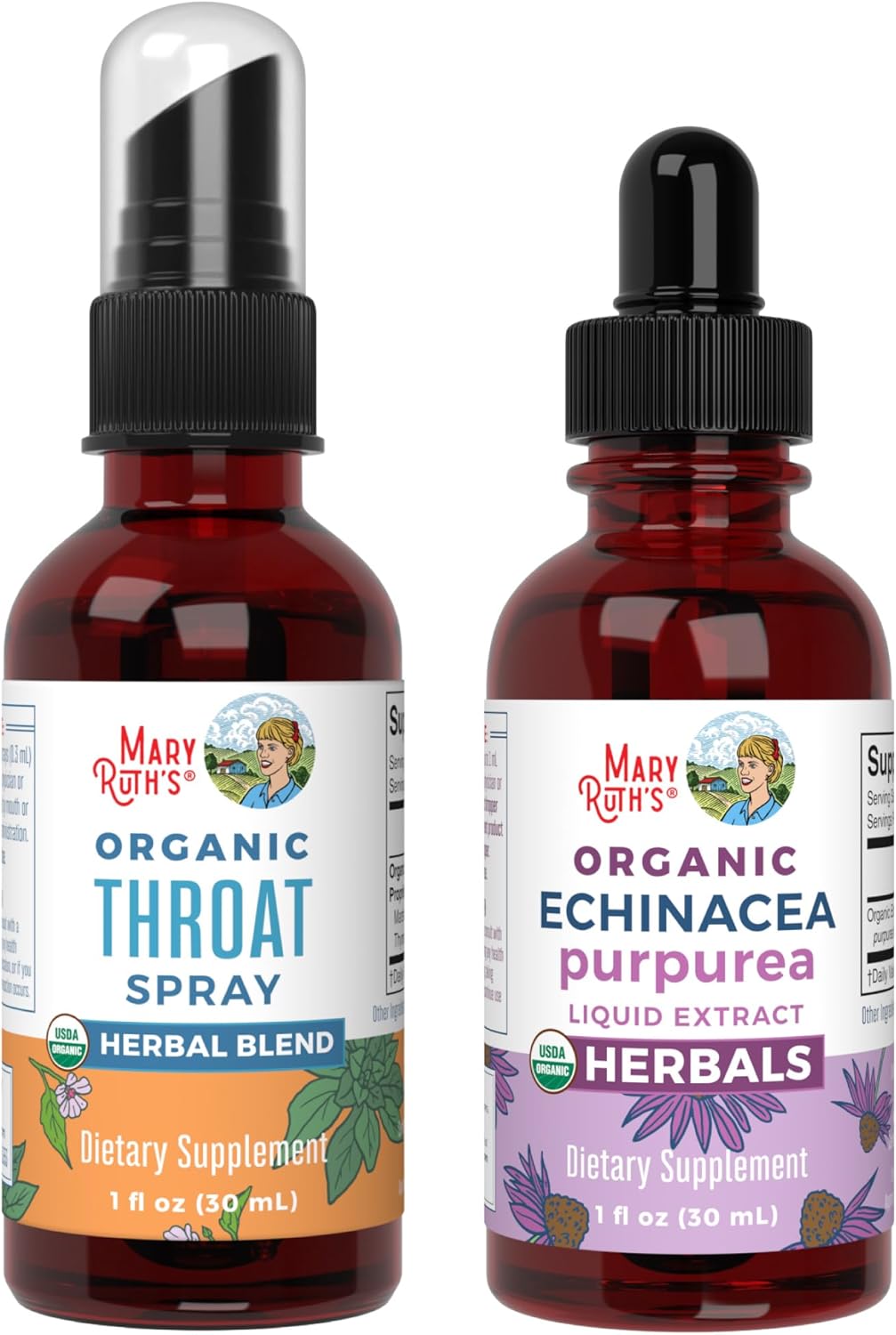 Organic Echinacea Throat Spray & Drops for Immune Support | USDA Certified, Clean Label Project Verified | Vegan & Non-GMO | Vitamins for Throat Relief & Health